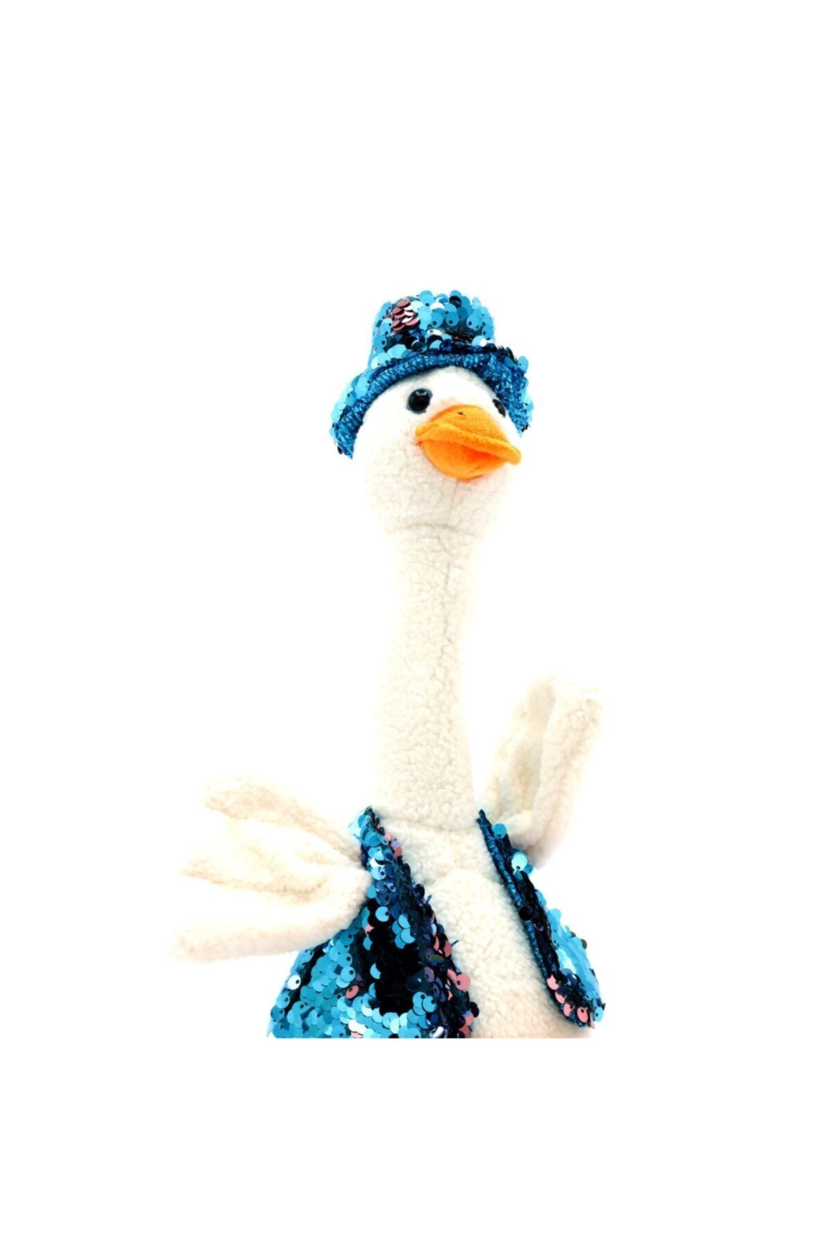 Asfal Ses Taklitli Konuşan Dans Eden Işıklı Müzikli Duck Pelüş Oyuncak Şarjlı Konuşan Ördek