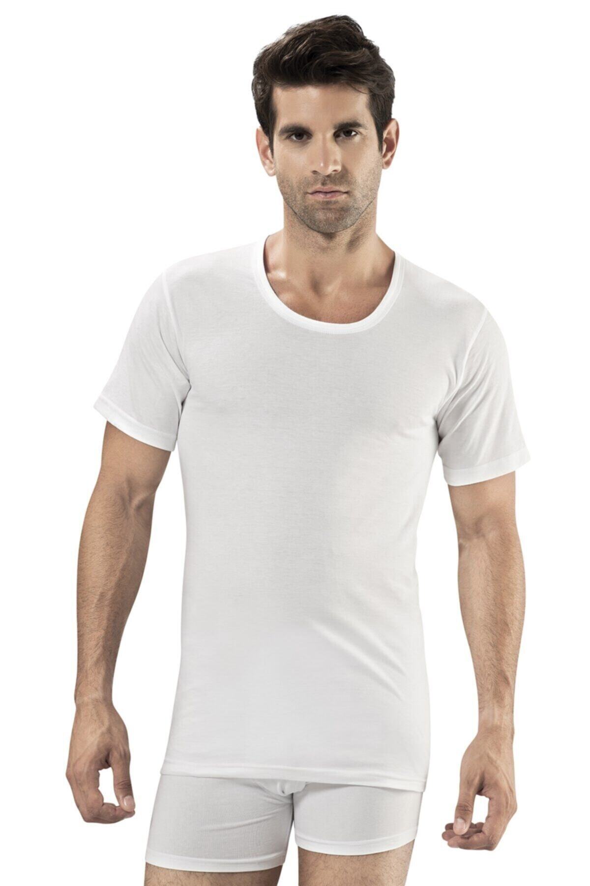 İpon Pamir Erkek Beyaz Açık Yaka Fanila %100 Cotton 6'lı Paket