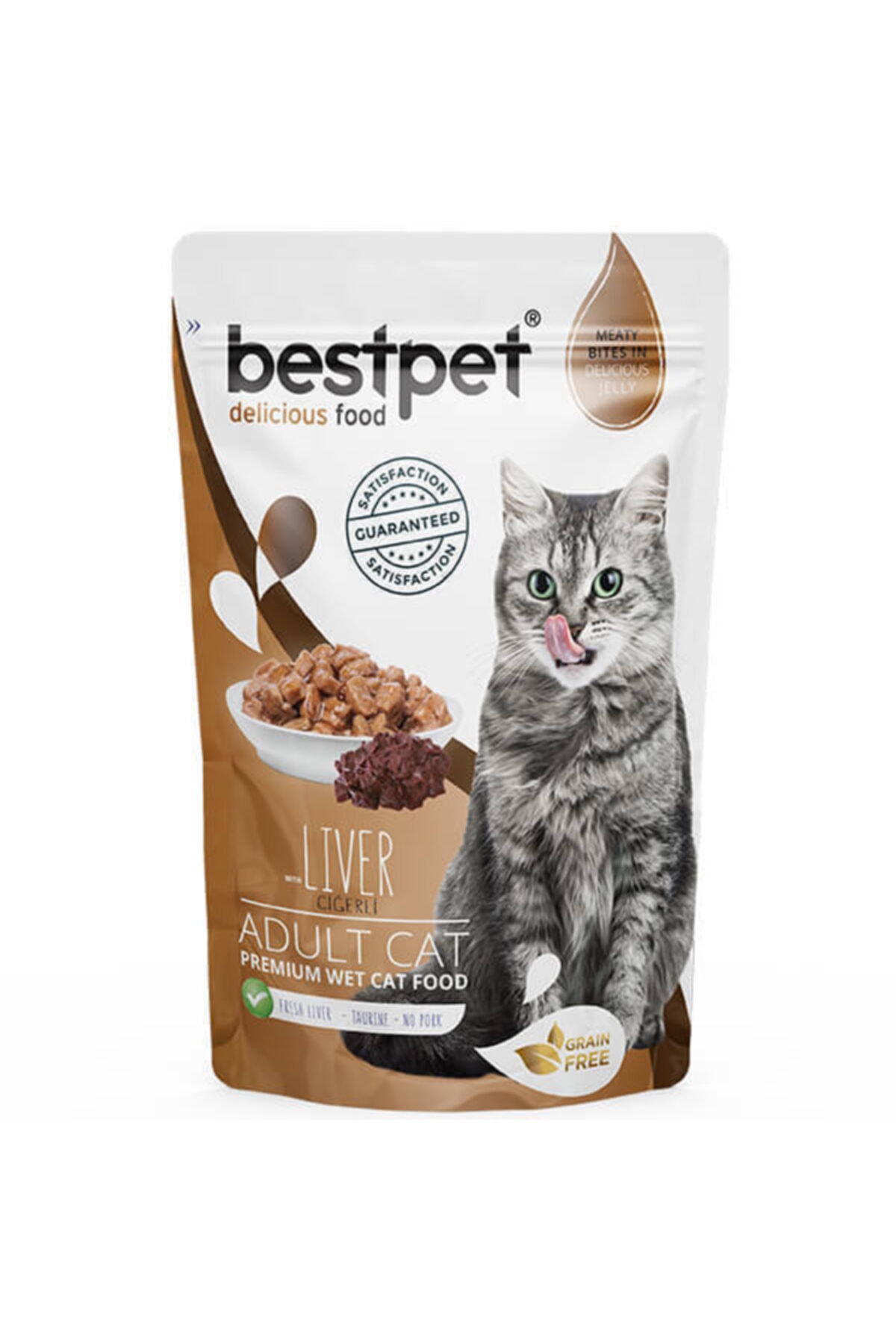 Bestpet Pouch Ciğerli Yetişkin Yaş Kedi Maması 85gr