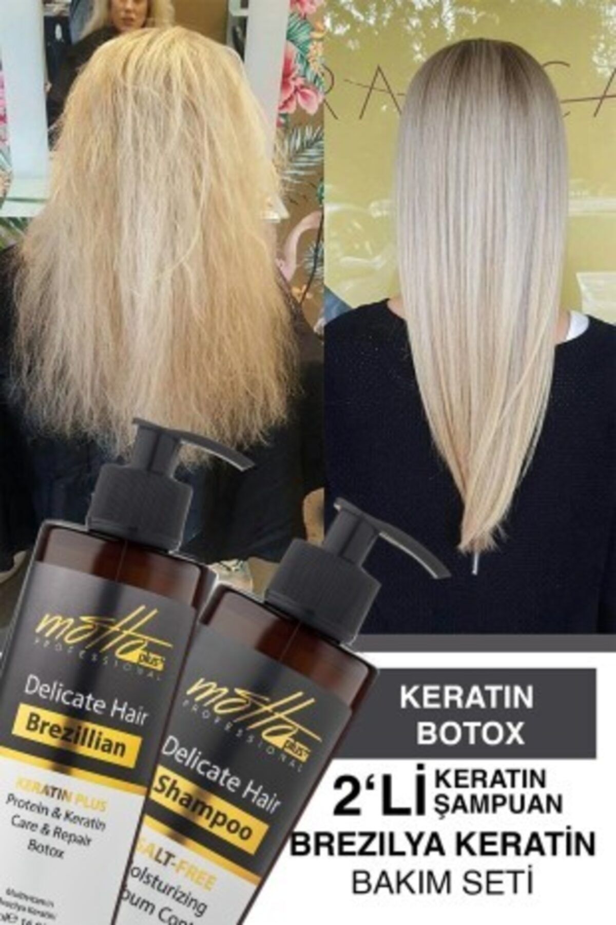 Motto Plus 2'li Brezilya Fönü Şampuan+Keratin 400Ml Bakım Seti