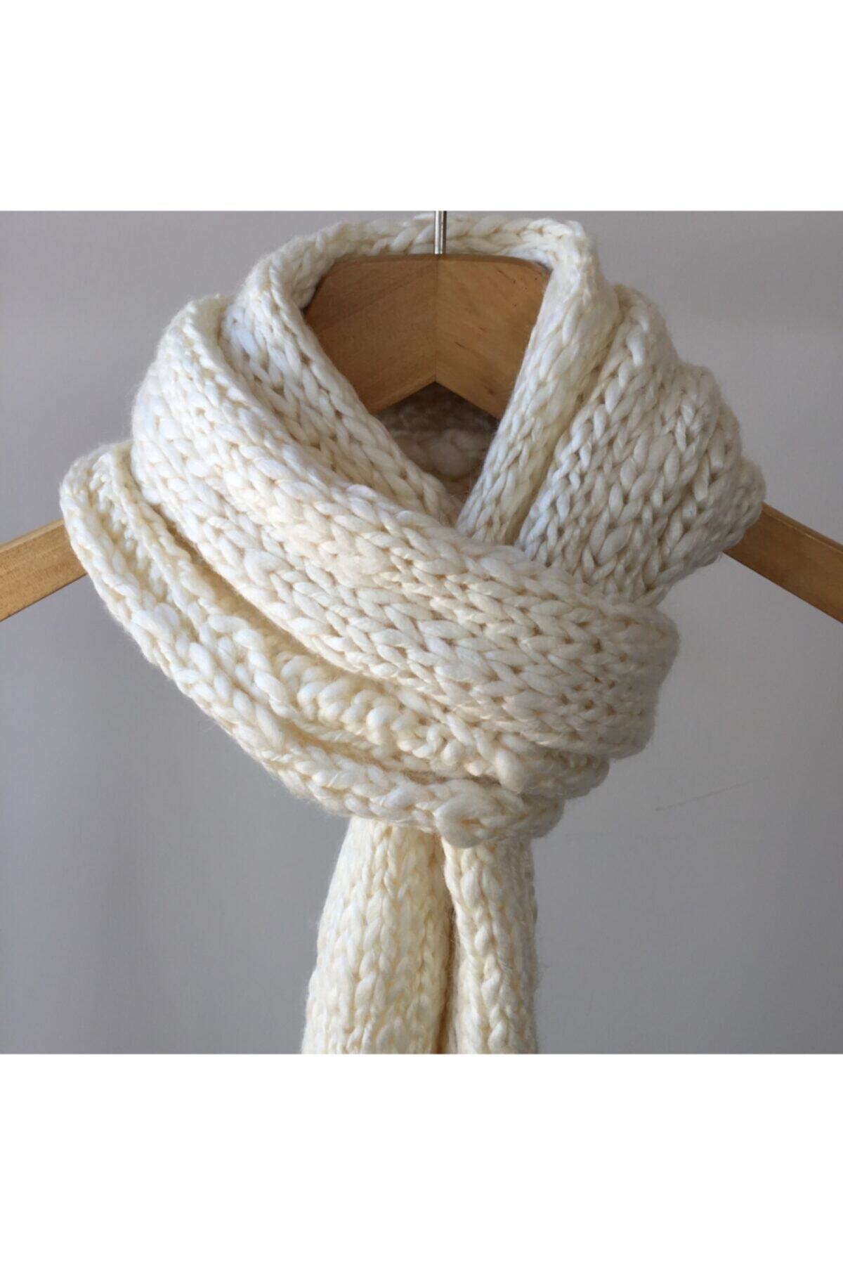 Mora Örgü El Örgüsü Yünlü Atkı