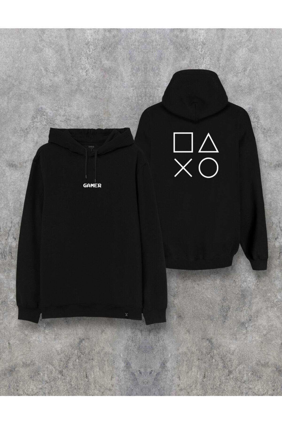 Darkia Playstation Baskılı Kapşonlu Özel Tasarım Gamer Hoodie