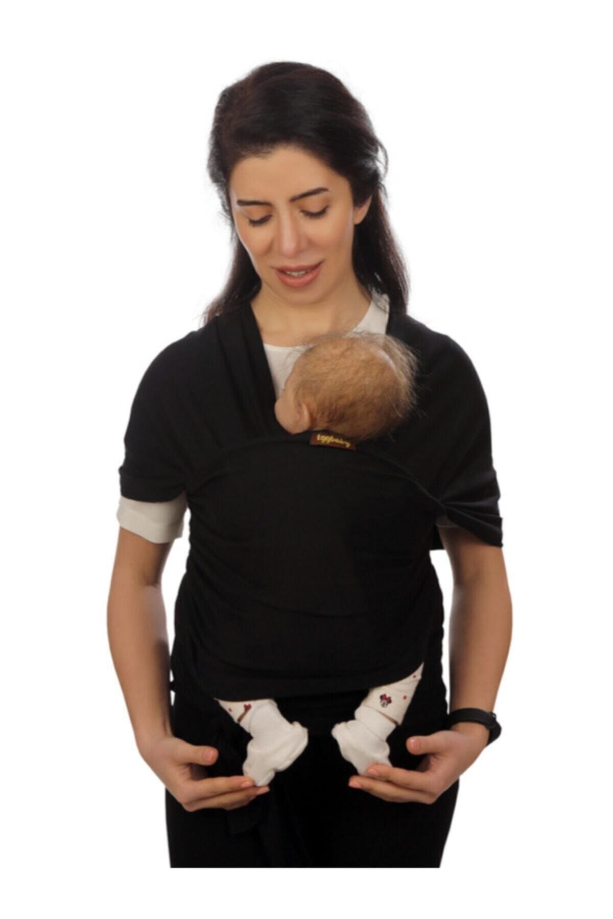 EGGBABY Siyah Bebek Taşıma Şalı Esnek Wrap Sling