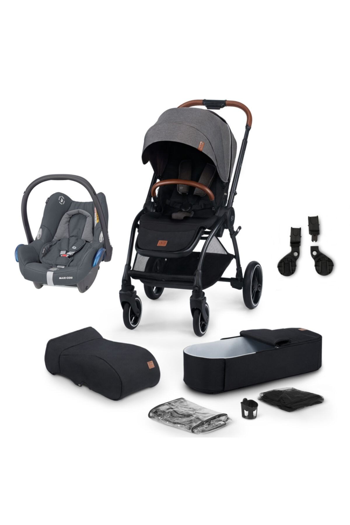 Kinderkraft Evolution Cocoon Bebek Arabası Üçlü Set - Platinum Grey