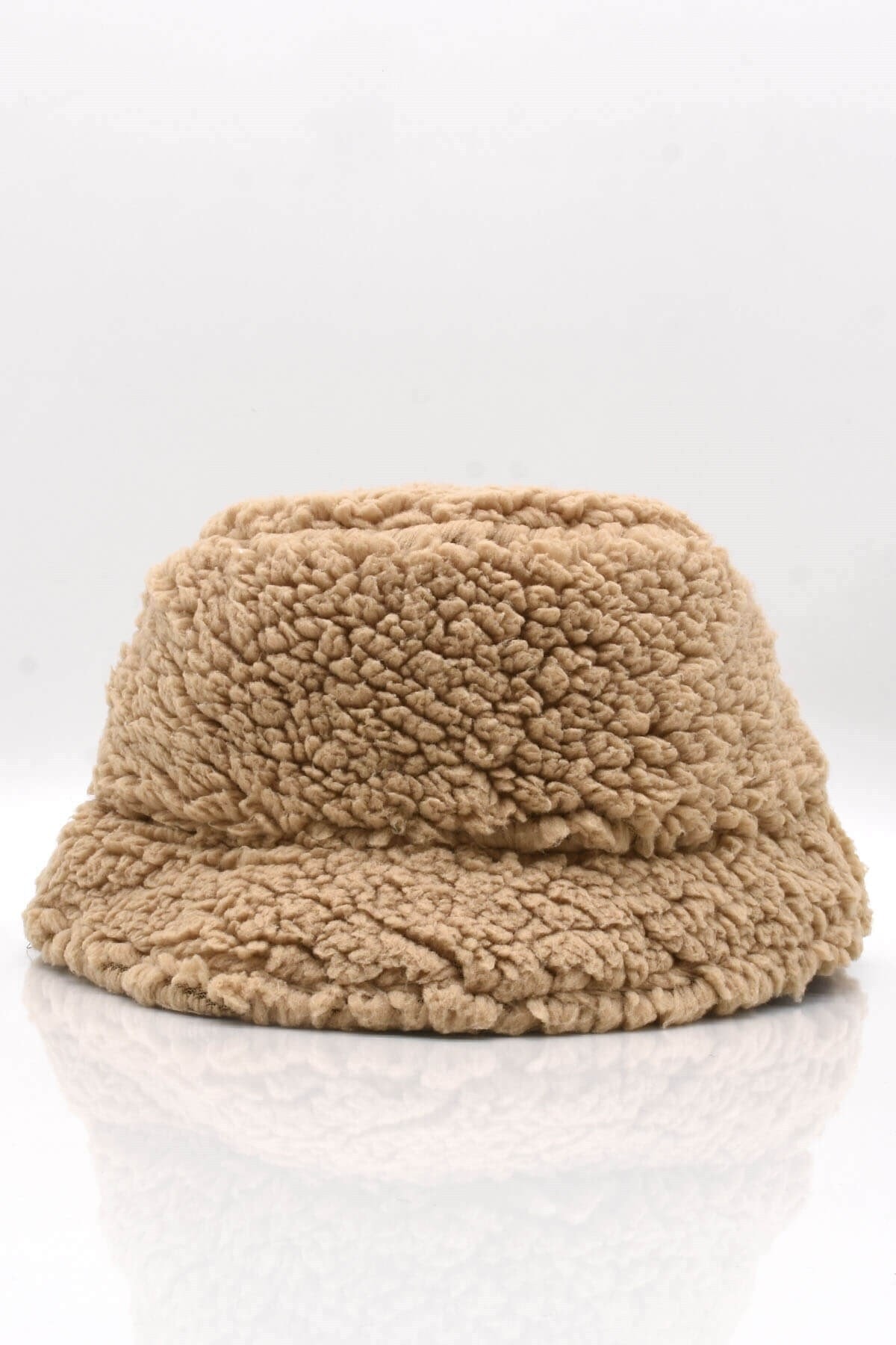 Külah Kadın Kışlık Suni Kürk Camel Peluş Şapka