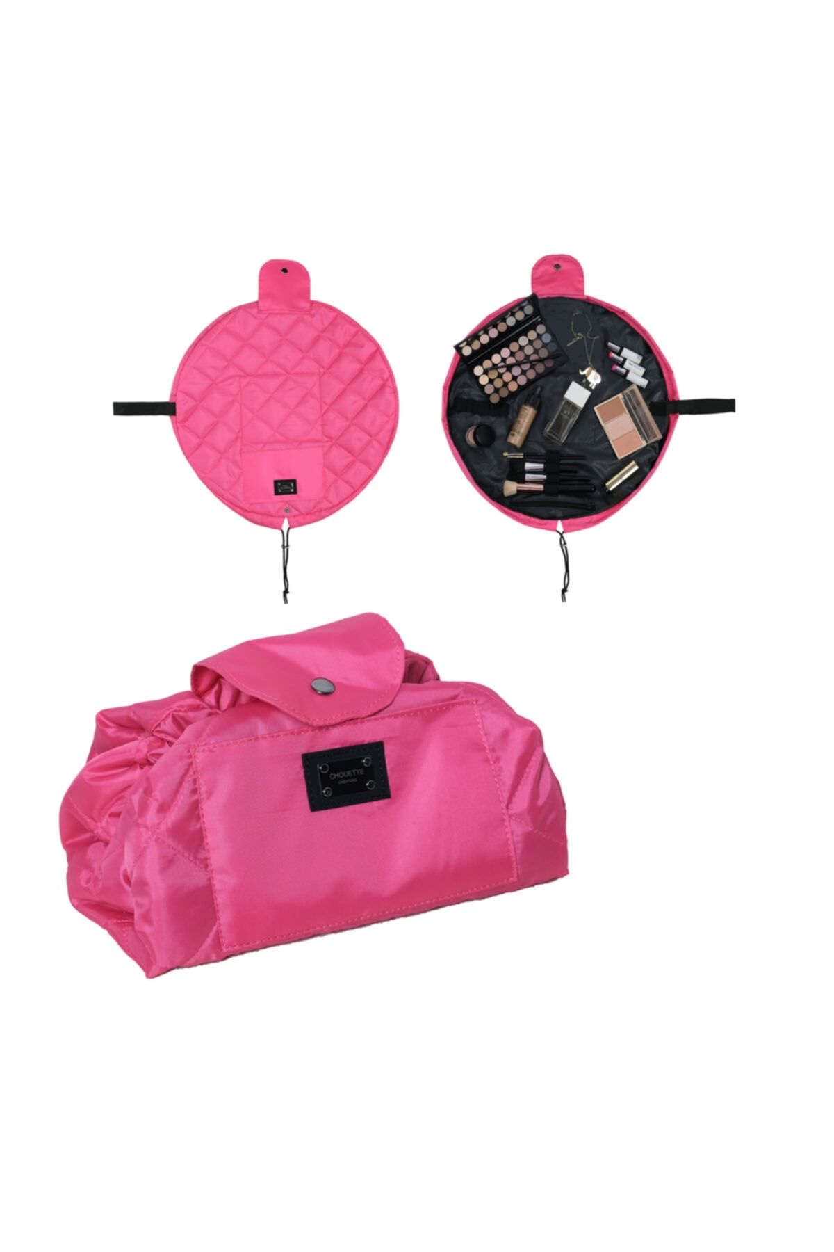 Chouette Creations Pembe Çok Amaçlı Makyaj Seyahat Çantası