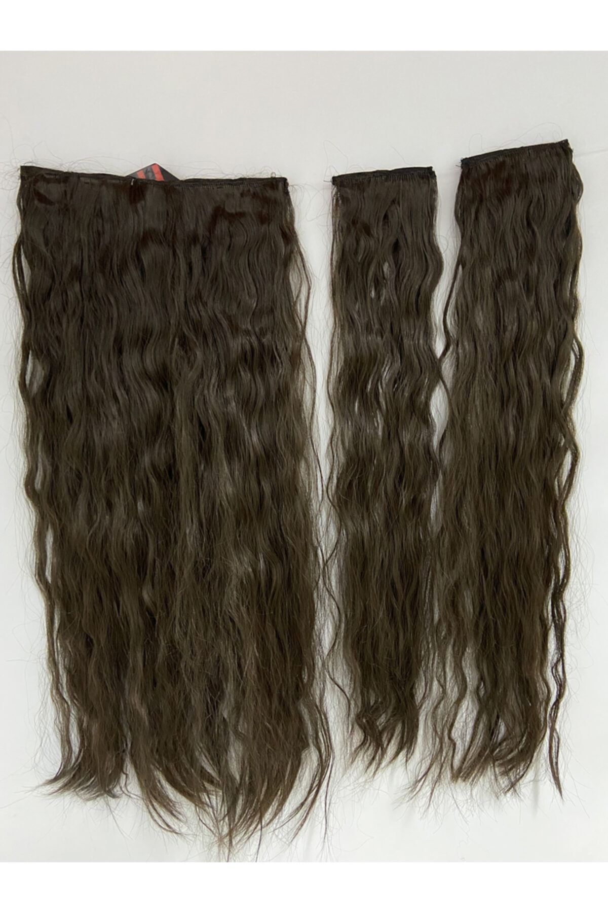 REMY HAİR Kumral Afro Dalgalı Yarım Ay – 65cm 190 Gr. Fiber Sentetik Çıt Çıt – Renk No:8