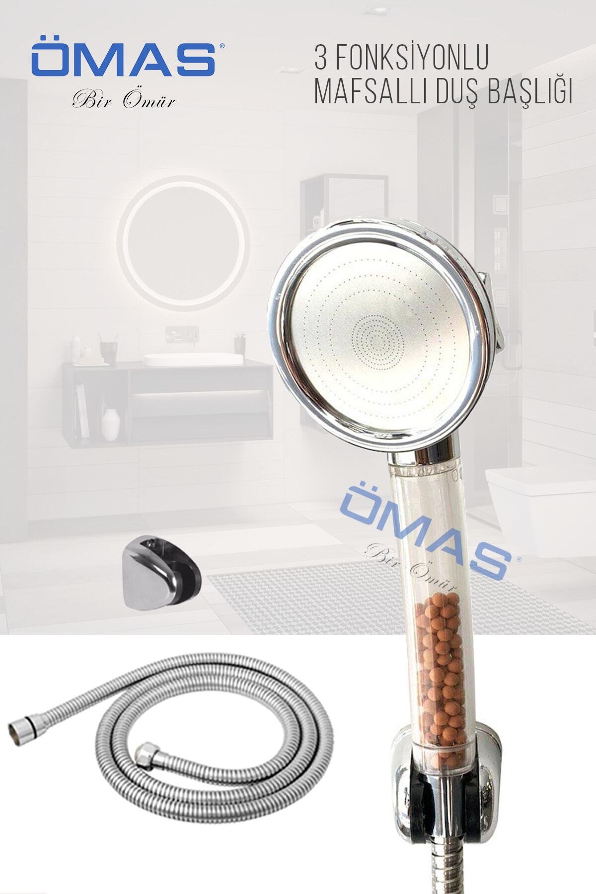 ÖMAS Otomasyon 3 Fonksiyonlu Mafsallı Boncuklu Duş Başlığı, Boncuklu Duş Başlığı