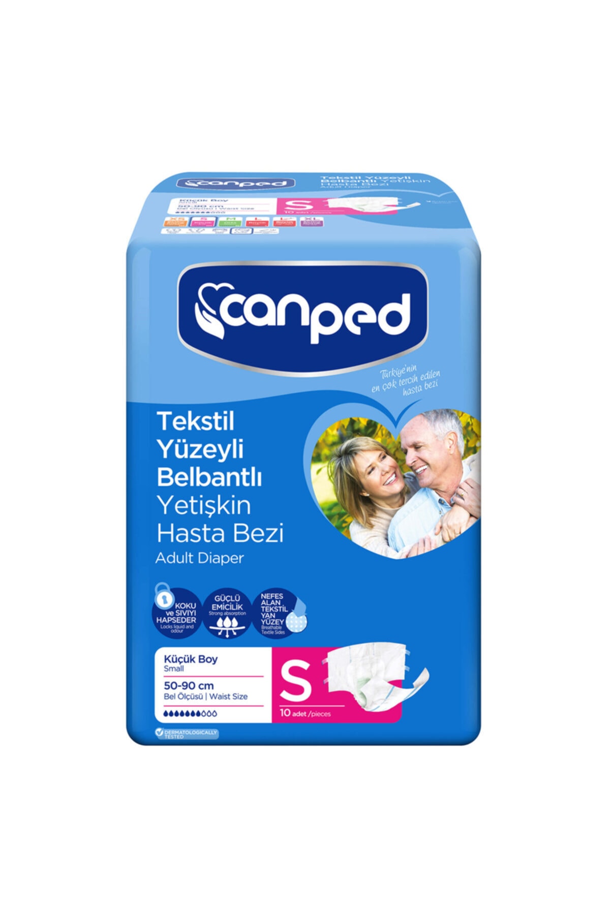 Canped Tekstil Yüzeyli Belbantlı Hasta Bezi Small