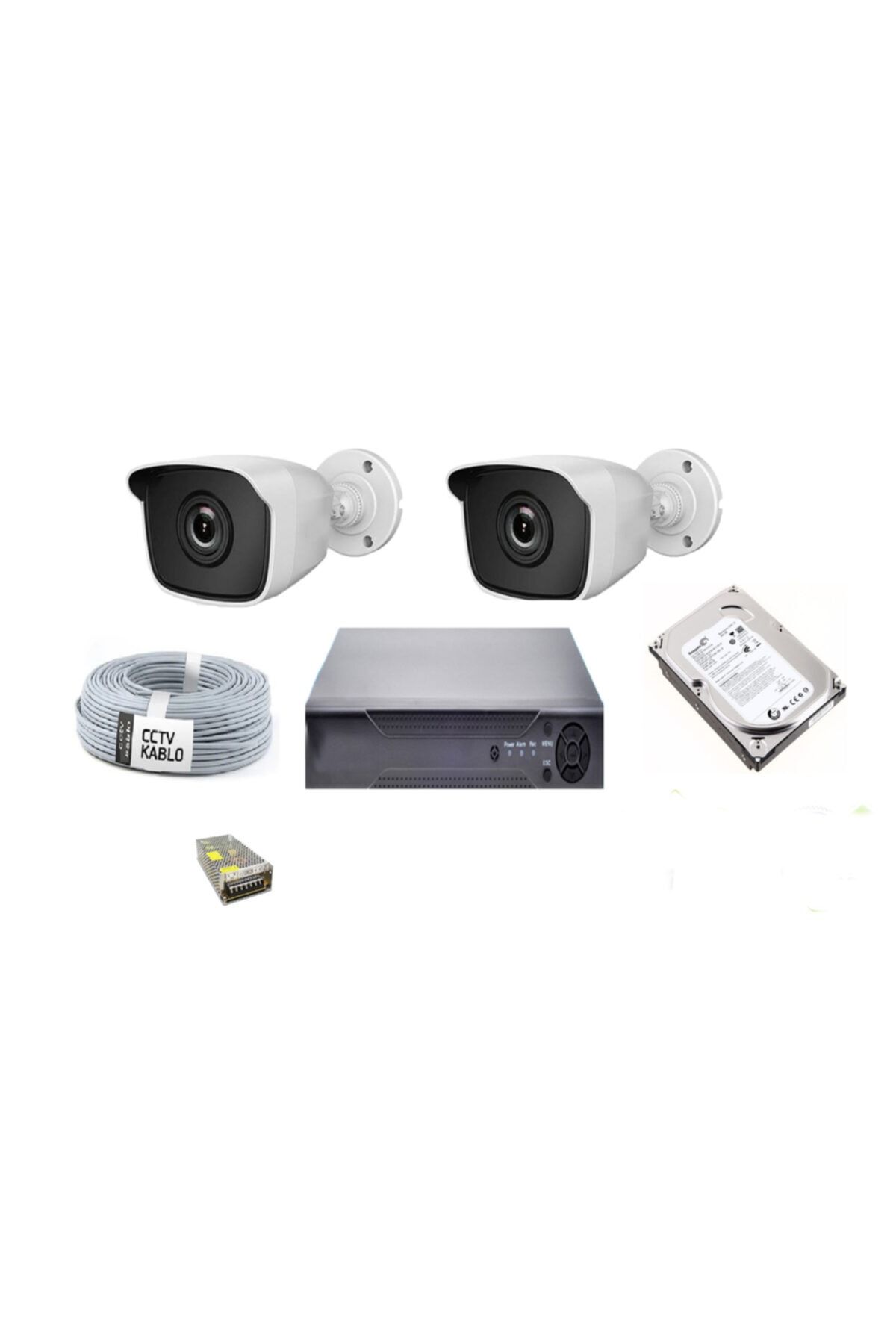 ESM TEKNOLOJİ Full Hd 2'li Full Set Güvenlik Kamera Sistemi