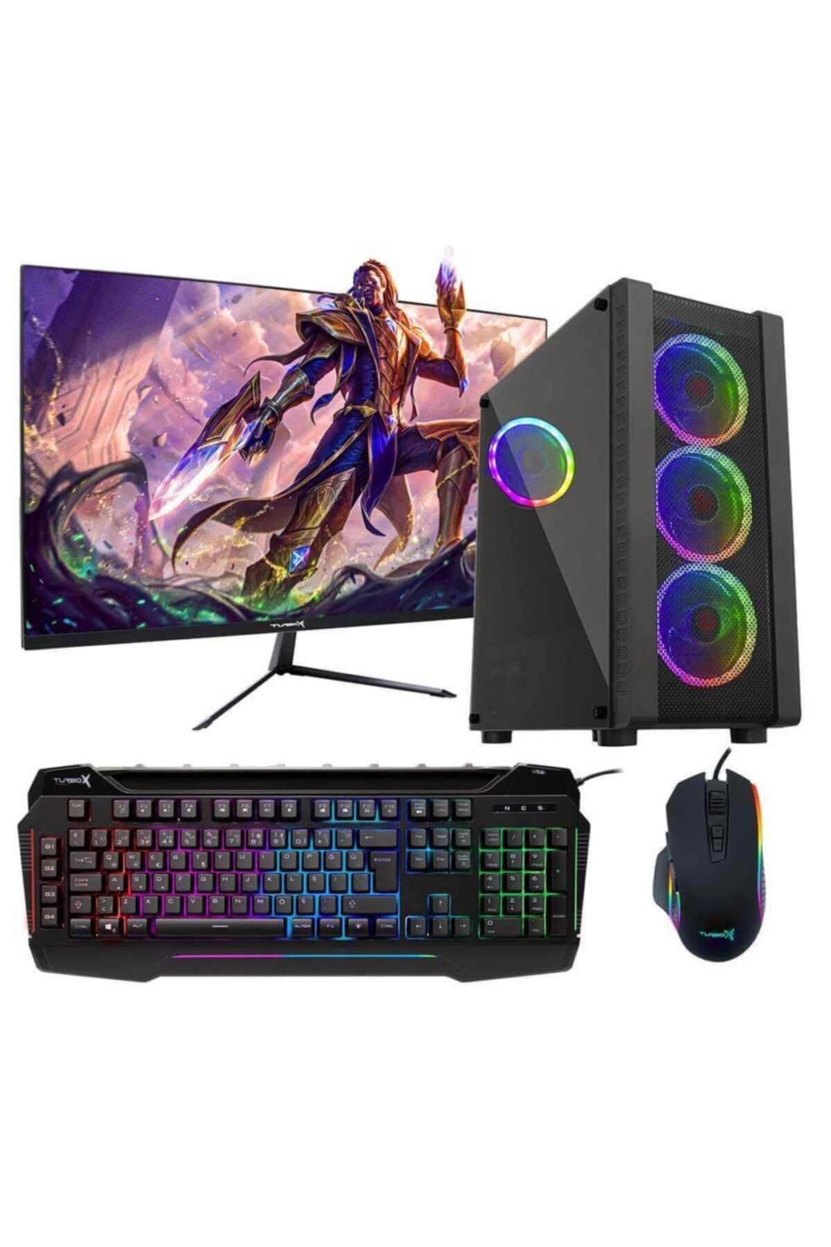 TURBOX Tx1151 I5 3470 16gb Ram 256gb Ssd 4gb Gt740 Gddr5 Ekran Kartı 23.8'' Monitör Oyun Bilgisayarı