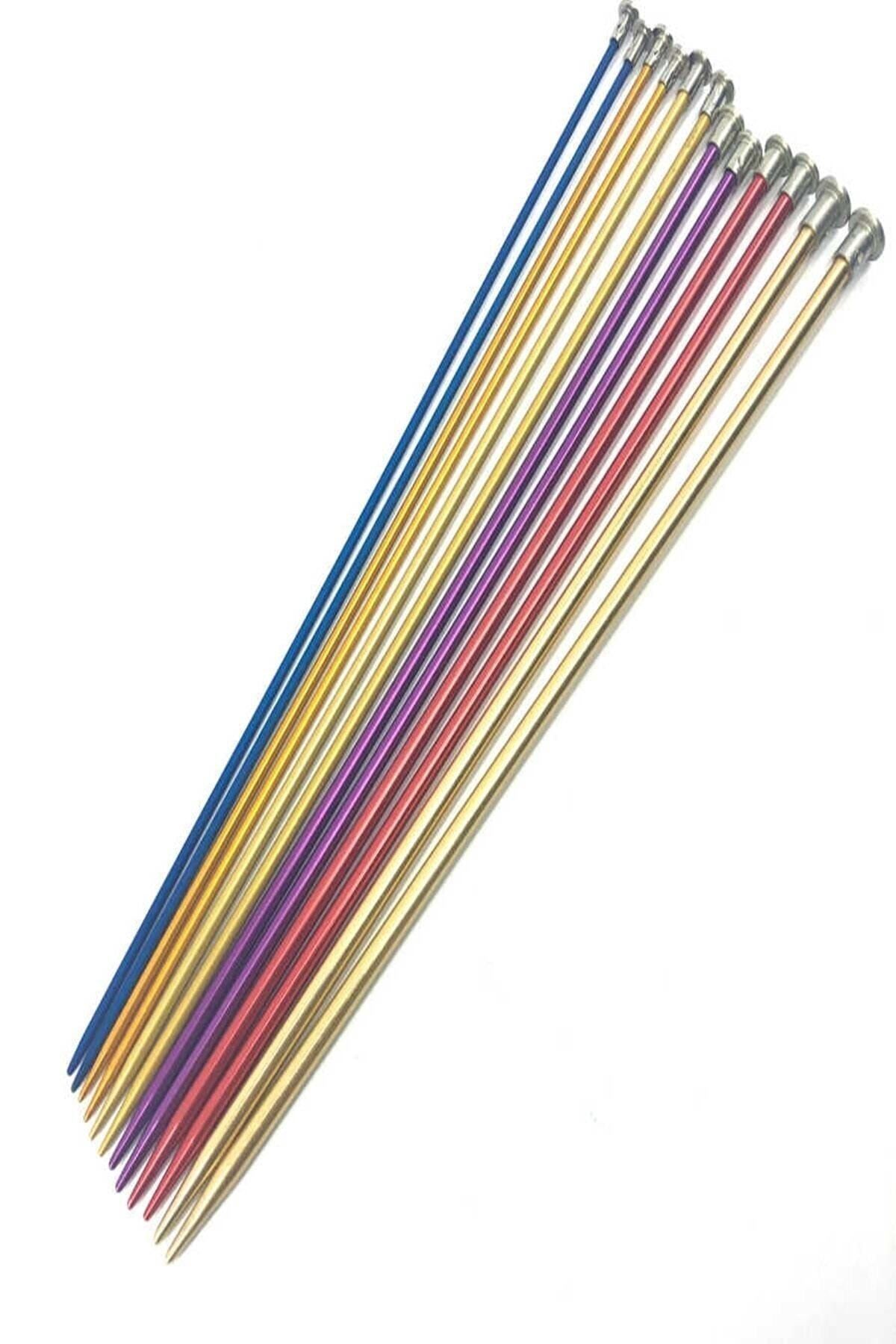 Nazarone 25 Cm Renkli Metal Şiş Seti Toplam 6 Adet (orta Boy)