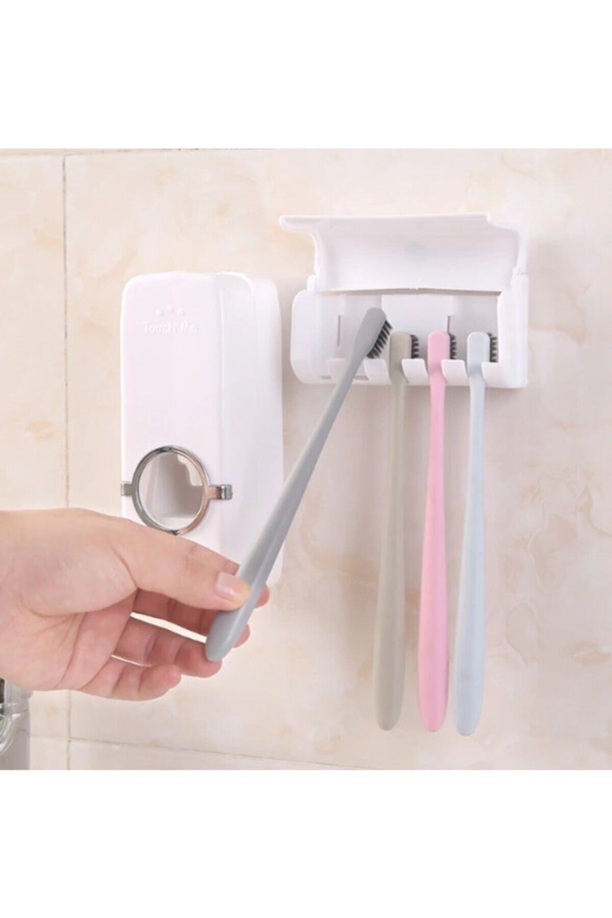 BULUTSHOP Diş Macunu Sıkacağı 5li Diş Fırça Tutucu