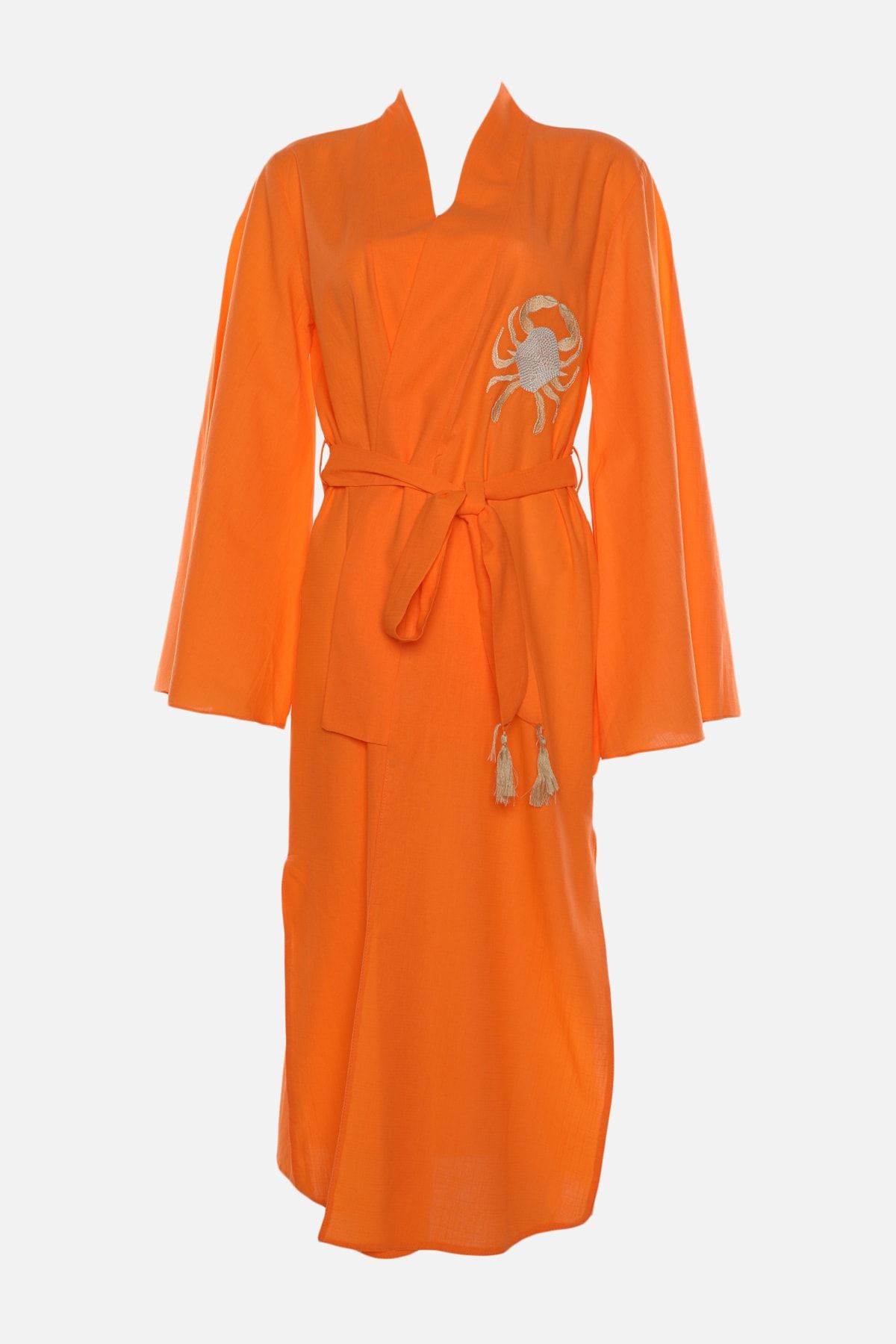 TRENDYOLMİLLA Turuncu Nakış Detaylı Kimono&Kaftan TBESS22KM0039