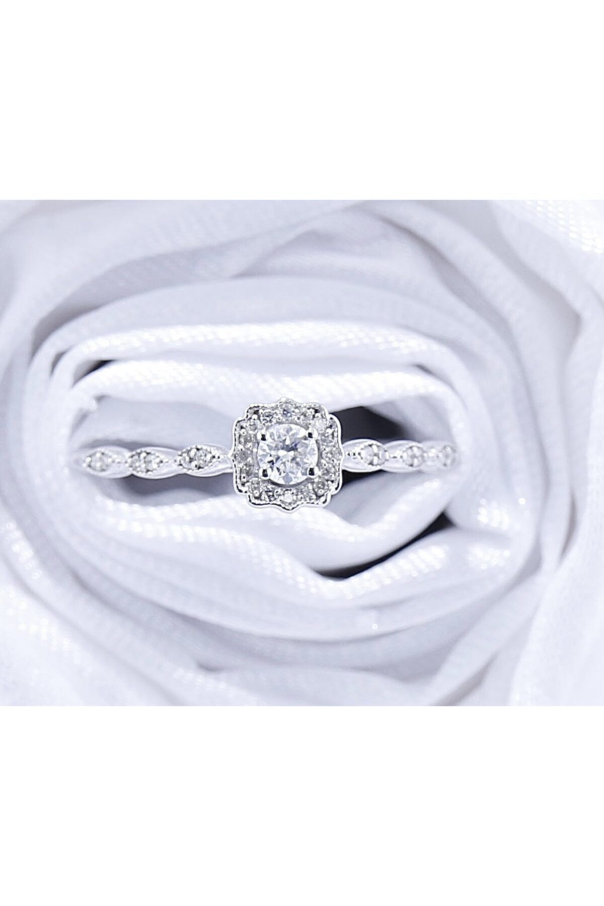 prestij diamond 0.19 Karat F Color Pırlanta Tasarım Tektaş Altın Yüzük