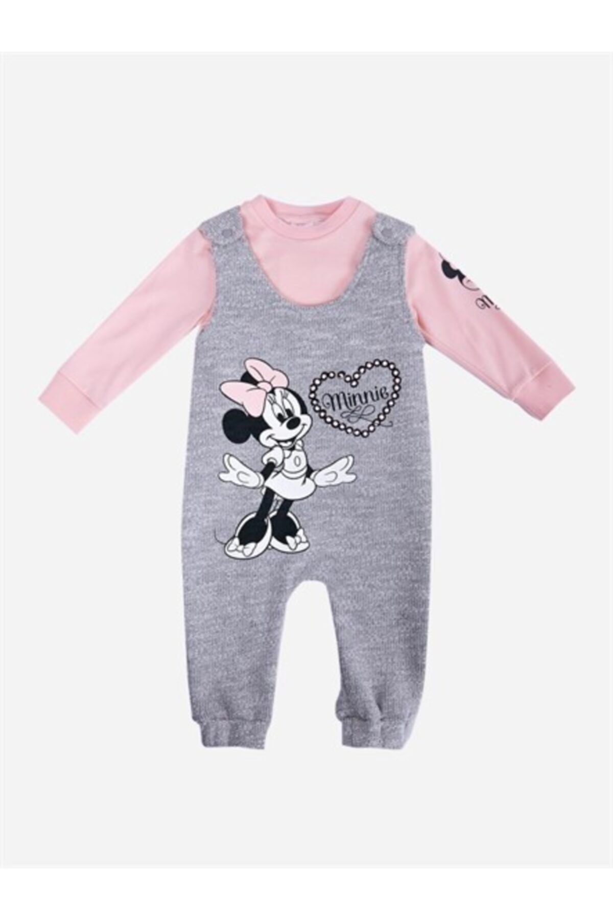 Disney Baby Minnie Mouse Lisanslı Salopet Takım