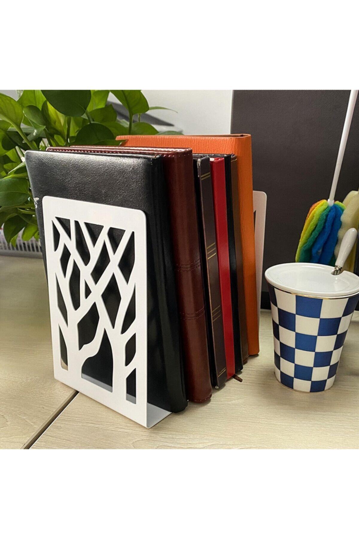 Yeşilay Metal Ağaç Desenli Kitap Desteği - Kitap Tutucu - Ev Ve Ofis Dekoratif Aksesuar( 2 Li Set)