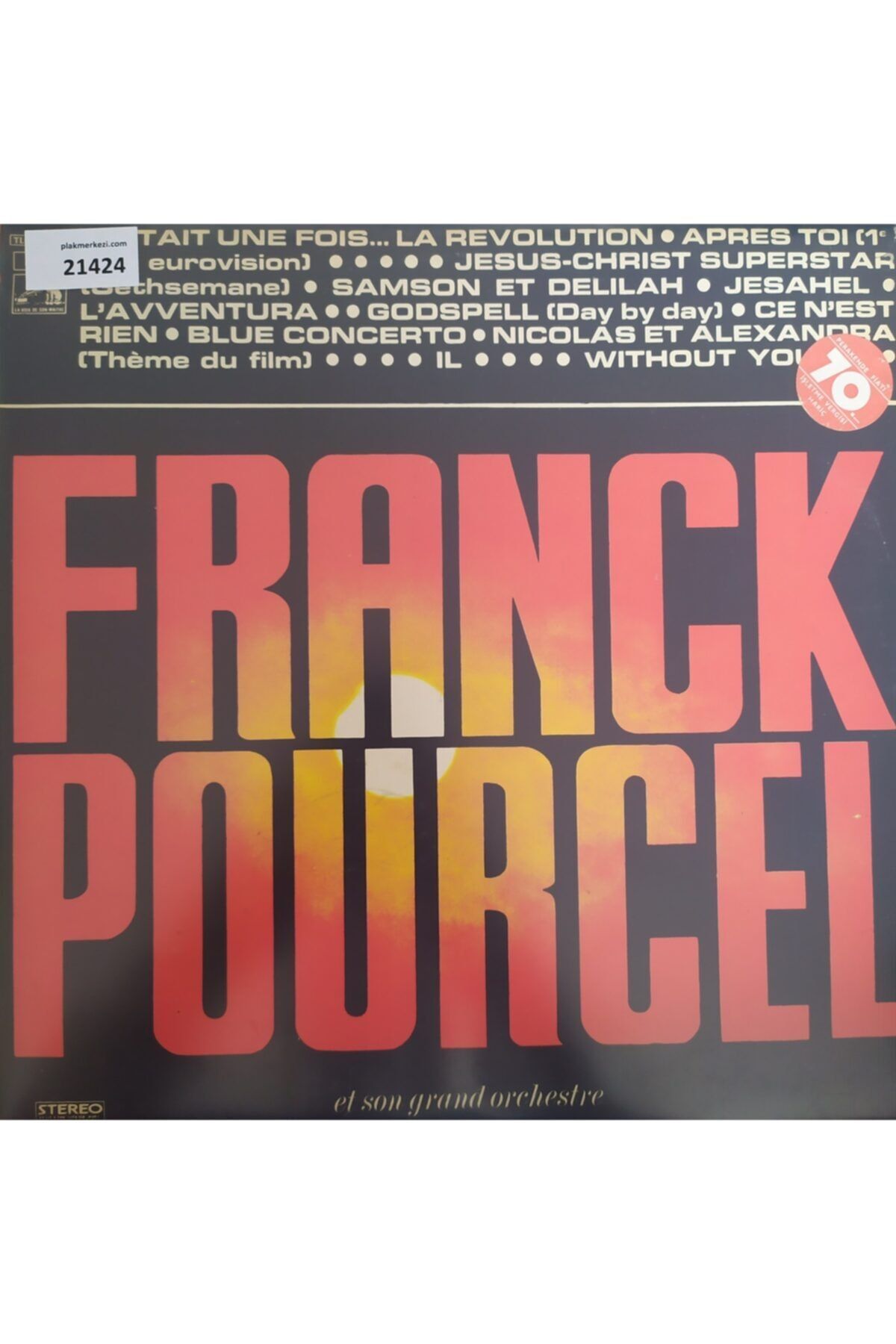 Plak Merkezi Franck Pourcel - Amour Danse Et Vıolıns - 1964 Türkiye Baskı - Dönem Baskı Yabancı Longplay