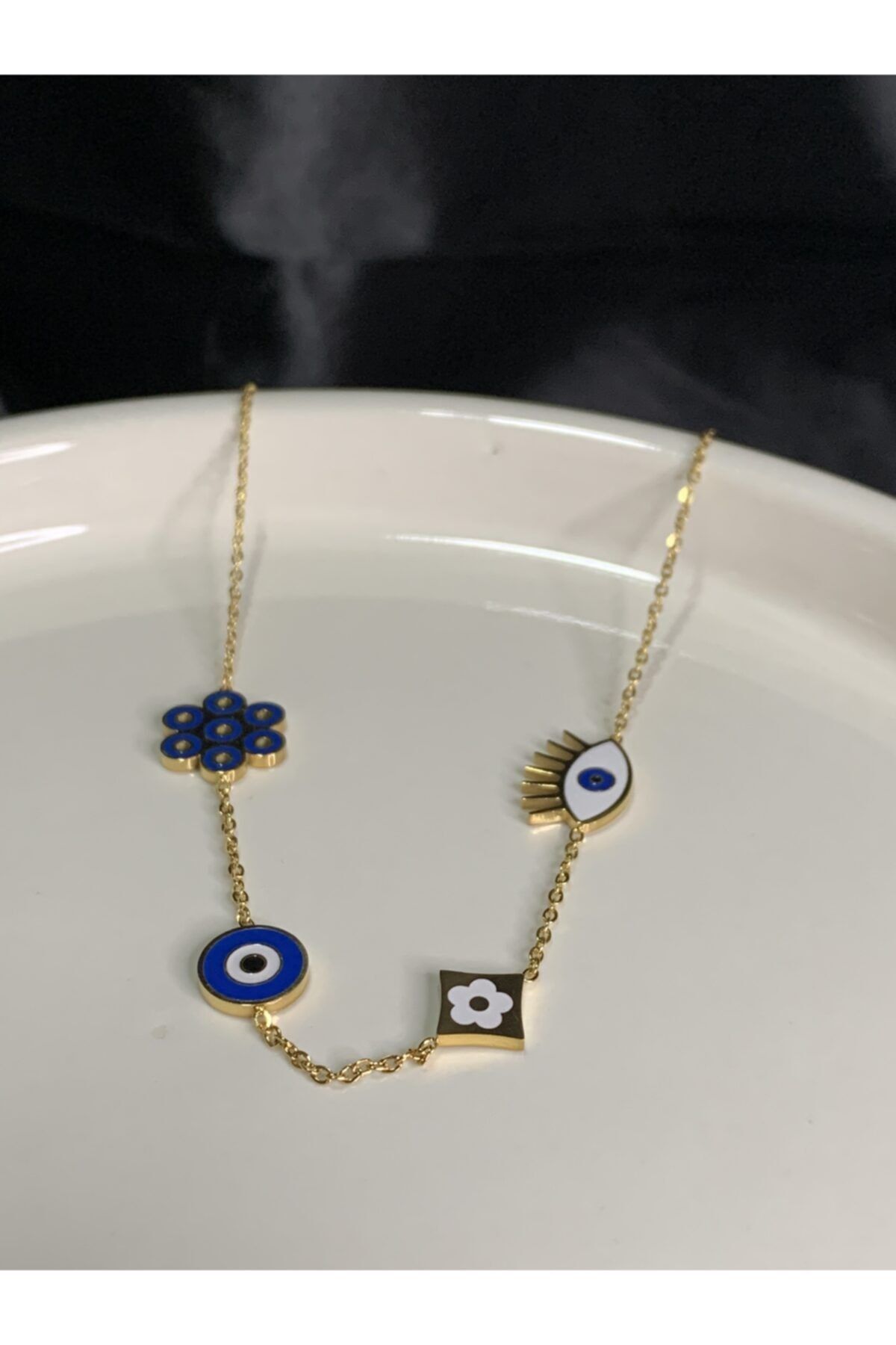 ARSLAN JEWELRY Çelik Nazar Boncuğu Göz Kolye