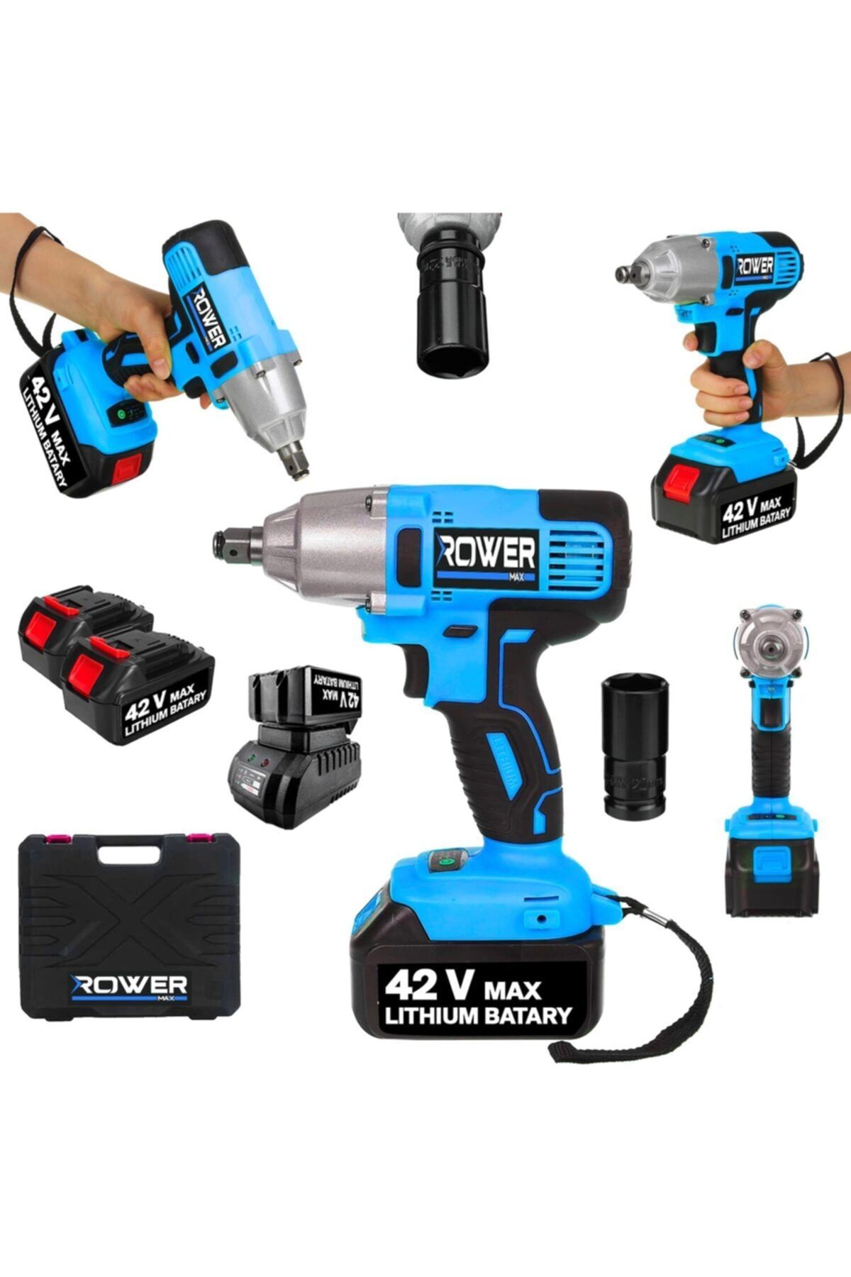 ROWERMAX Rwrx-4055 42v Profesyonel Bakır Sargı Metal Şanzımanlı Somun Sökme Matkap