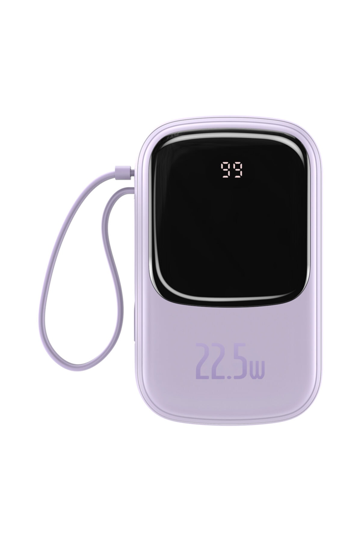 Baseus Q Pow Dijital Ekranlı 22.5w 20.000 Mah Type-c Kablolu Powerbank Mor