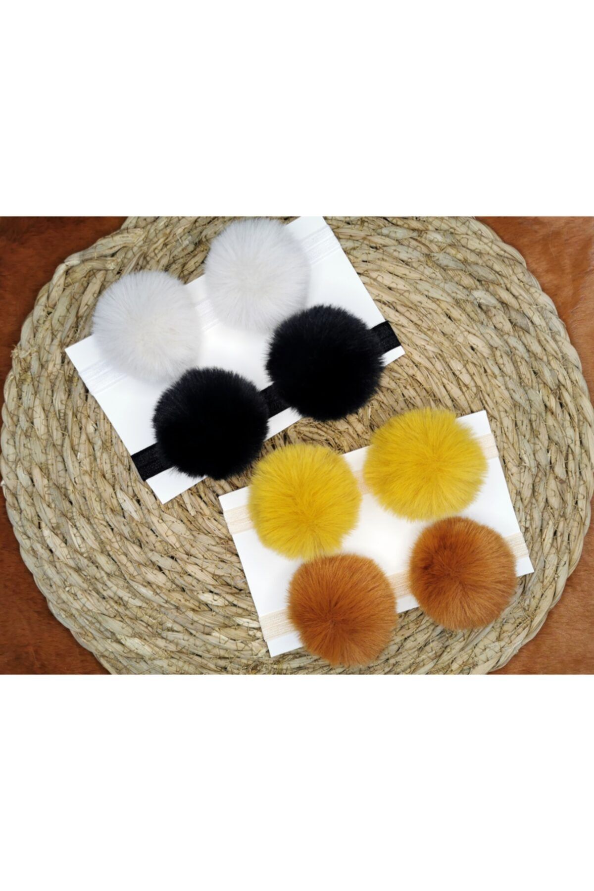 ANANAS STORE Kız Çocuk/bebek 4'lü Ponponlu Bandana Seti