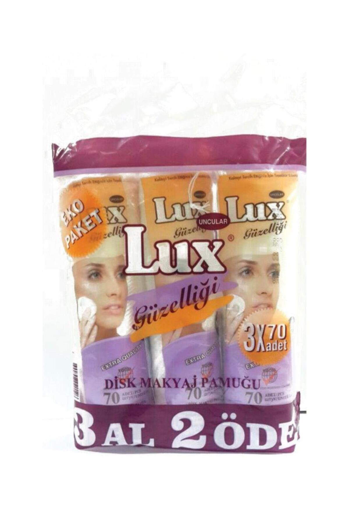 LUX Pamuk Lüx Makyaj Pamuğu Disk 3 X 70li Eko Paket