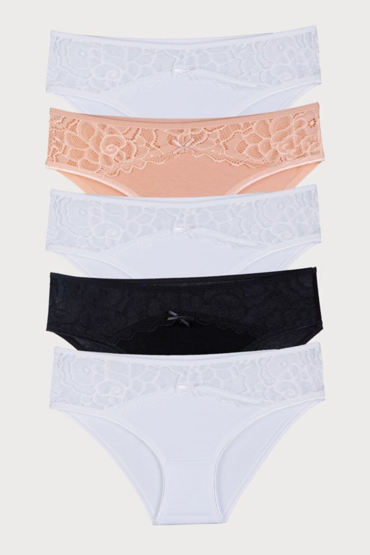 Nicoletta Mıxcolor Kadın Külot 5 Li Paket Dantelli Likralı