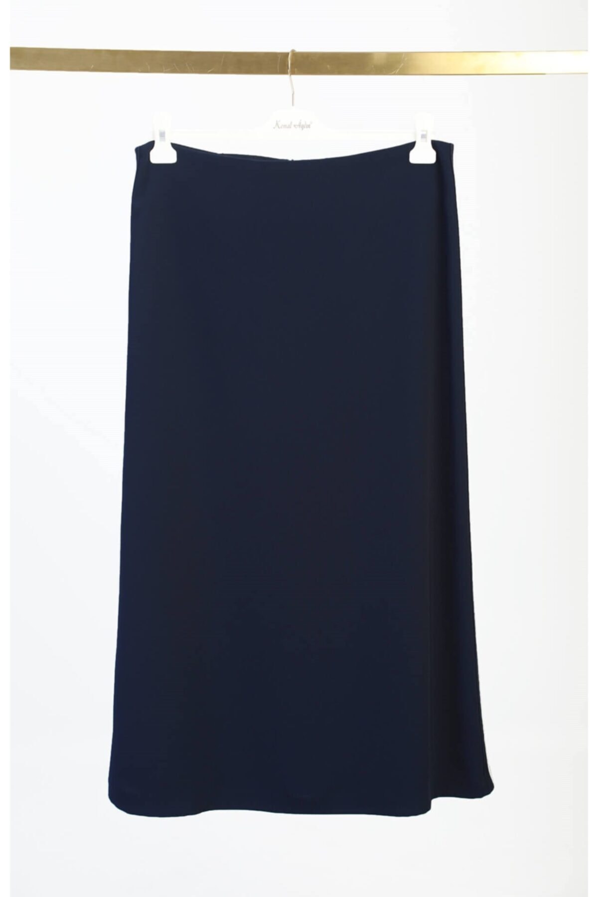 Kemal Aydın Yanlari Şerit Aksesuarli Tesettür Etek - Lacivert