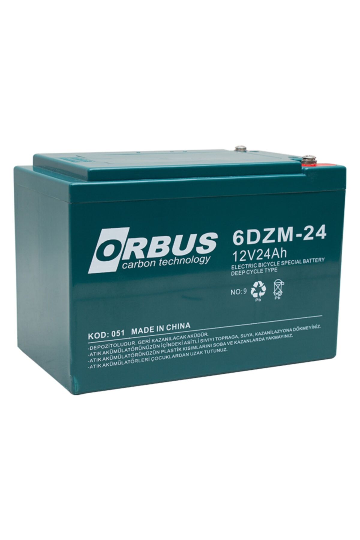 ORBUS Akü 12 Volt 26 Amper /kıjo 185 X 104 X 130 Mm Elektrikli Bisiklet Aküsü 6 Dzm 26