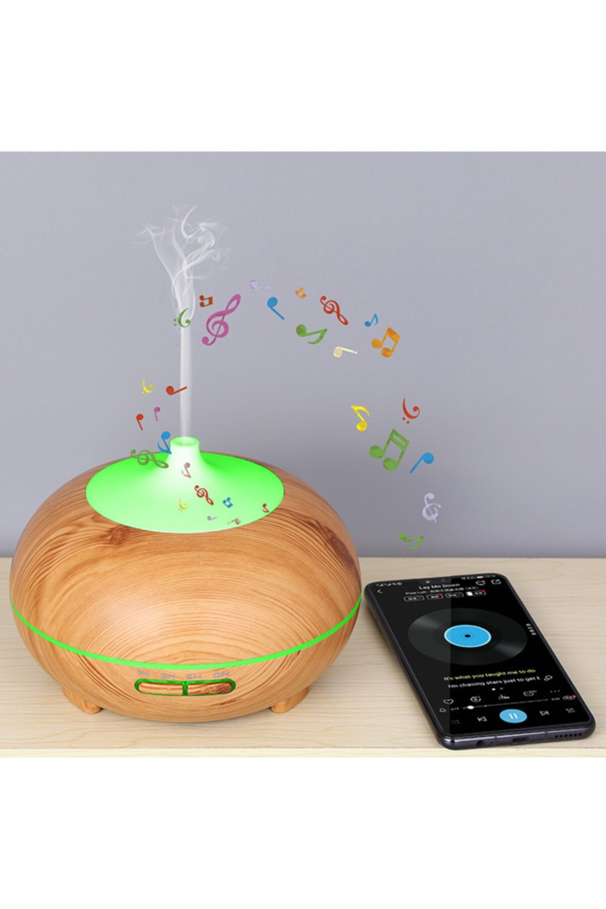 TamamElek Işıklı Bluetooth Hoparlör Hava Nemlendirici 550ml Uçucu Yağ Difüzör Aromaterapi.