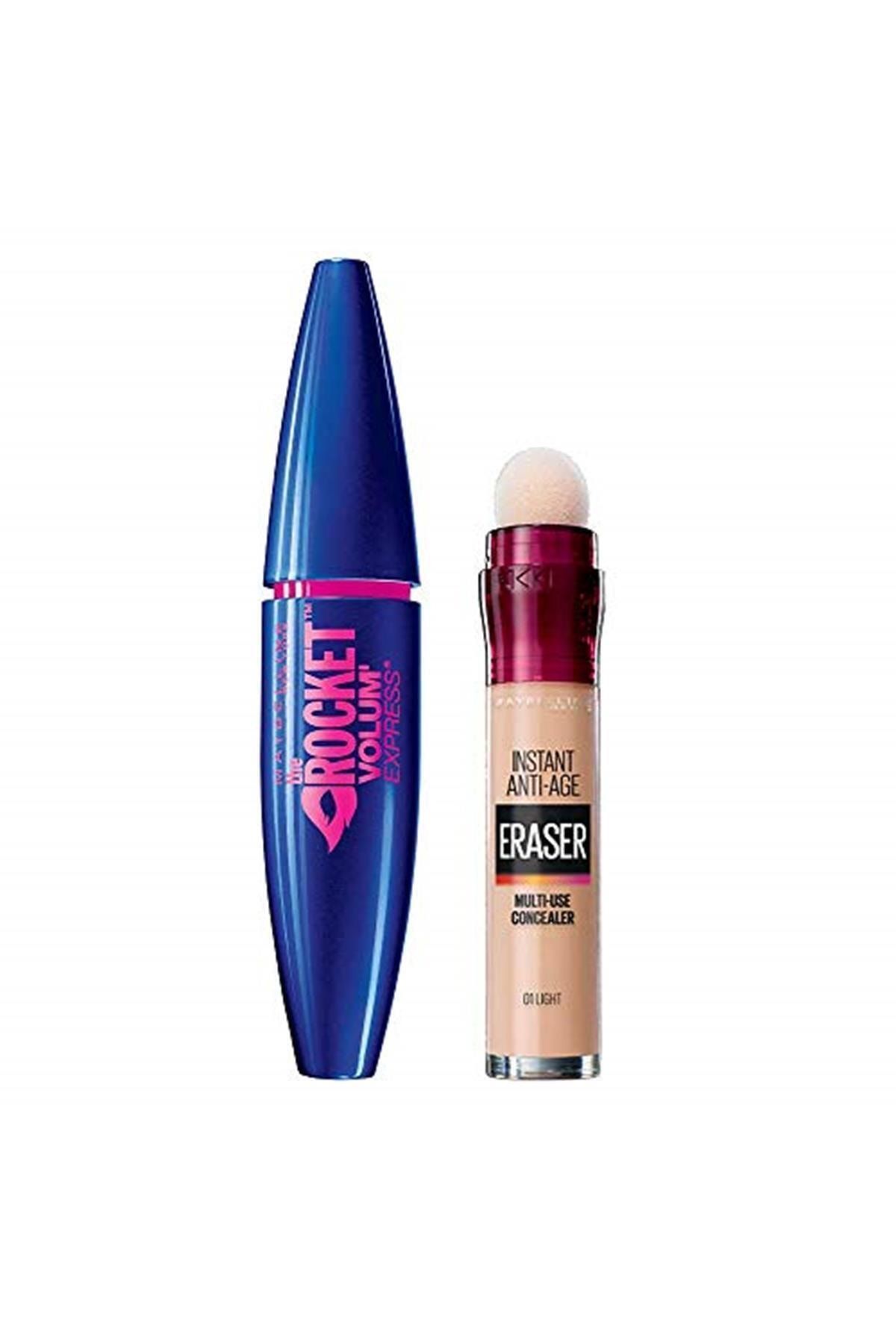 Maybeline Instant Anti Age Eraser Kapatıcı 01 Light  Volum Express Rocket Ekstra Siyah Maskara Kate