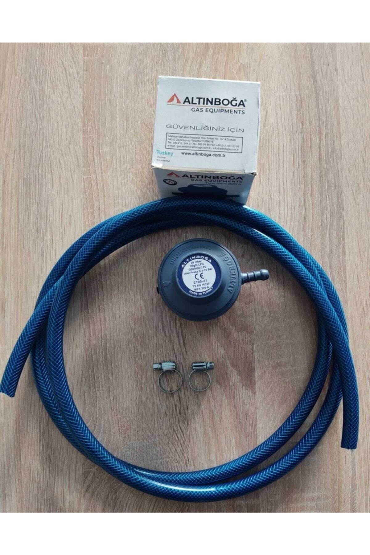 Aygaz Altıboğa Metal Şişman Tüp Dedantörü Ipragaz Milangaz Uyumlu +2m (8mm) Hortum+2ad Kelepçe