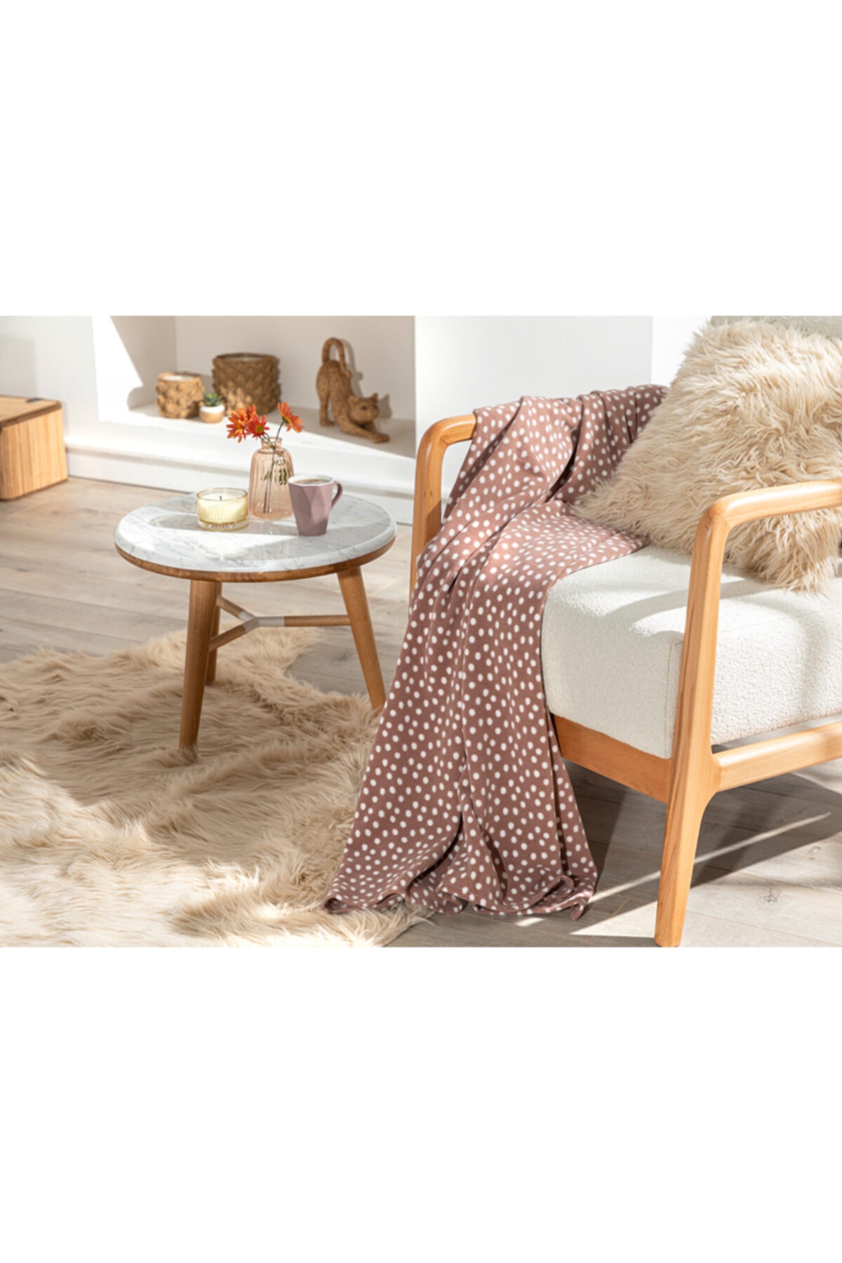 English Home Dots Polar Tv Battaniye 120x170 Cm Gül Kurusu