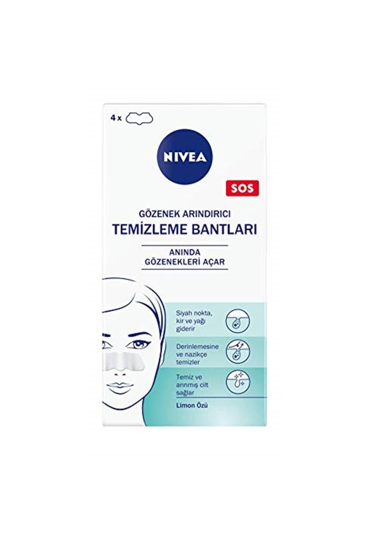 Nivea Siyah Nokta & T-bölgesi Temizleyici Yüz Bantlar 120 gr 4'lü