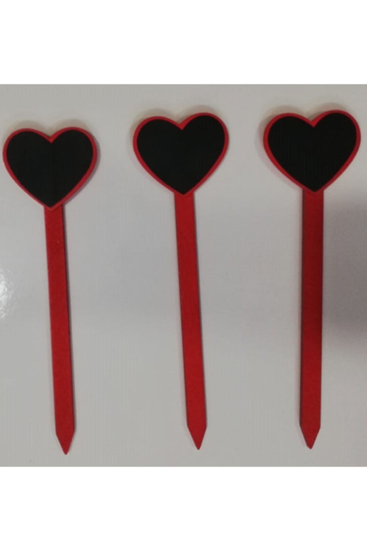 LEONSHOP Kırmızı Kalpli Ahşap Kitap Ayracı 12 Adet Dekoratif Hediyelik