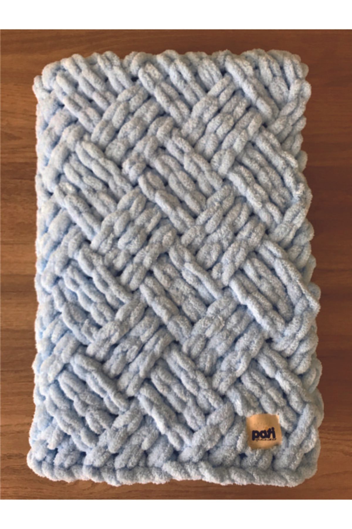 PATİ TASARIM ATÖLYESİ Pati Tasarım Alize Puffy Mavi Renk Küp Şeker Model 90x90 cm Bebek Battaniyesi