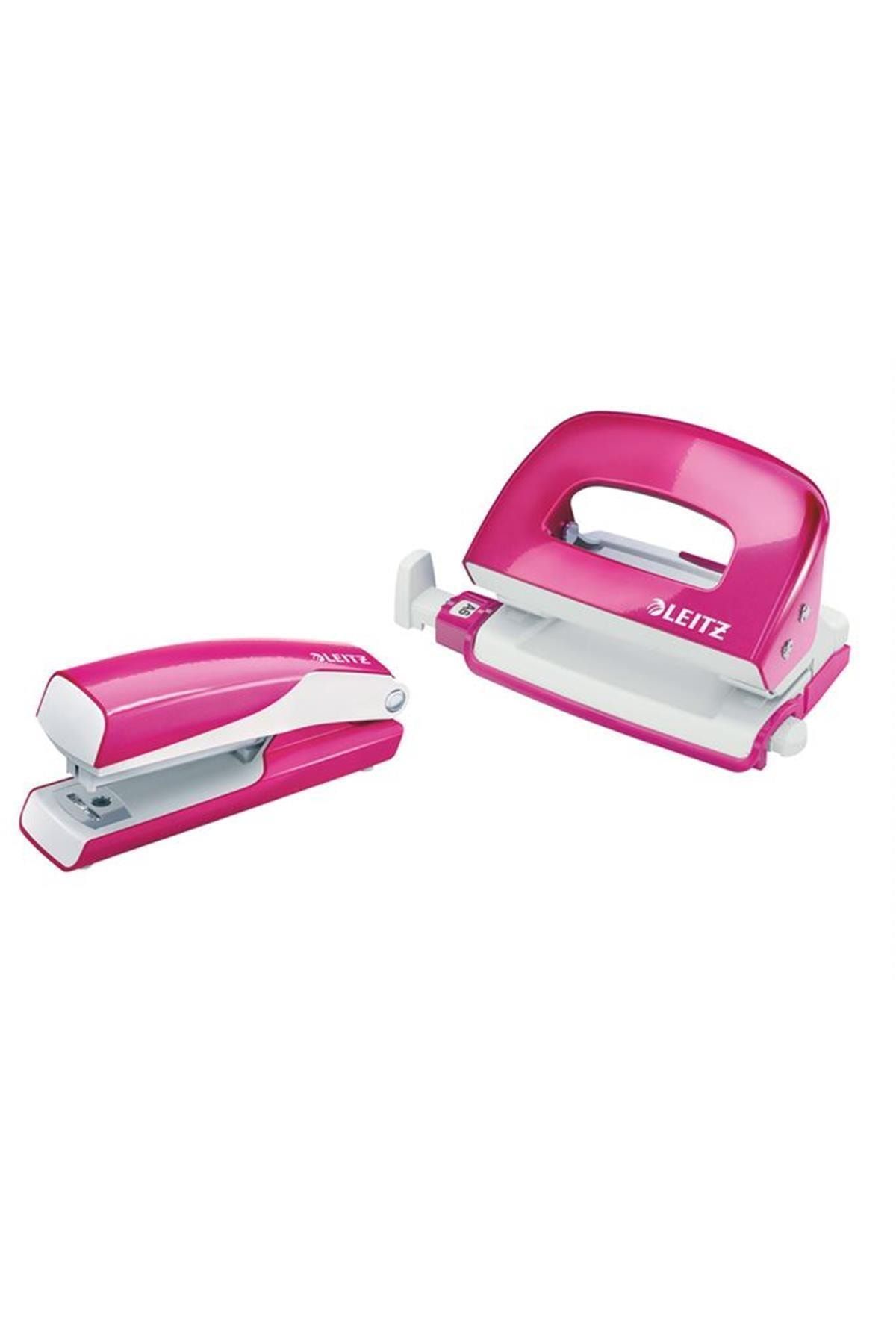 Leitz 5561-23 Wow Zımba + Delgeç Seti Pembe