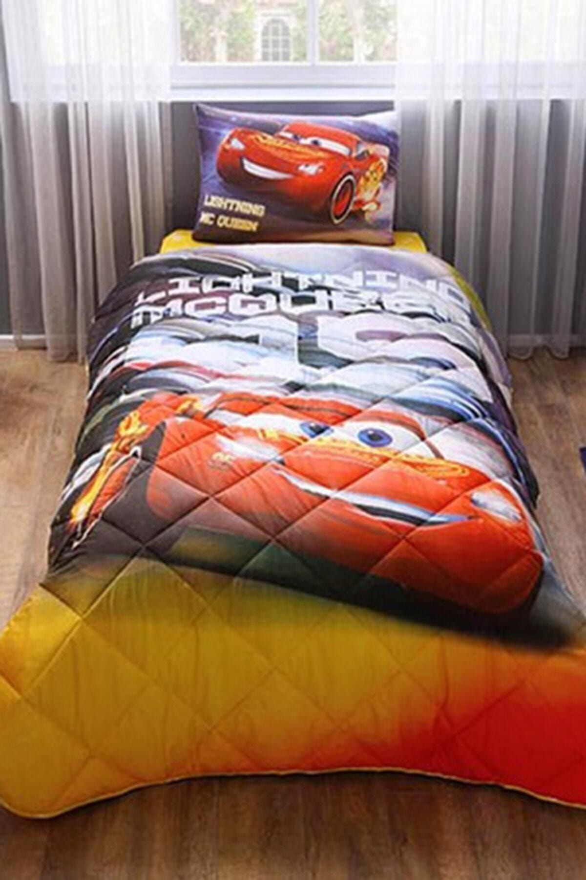 Taç Lisanslı Tek Kişilik Yorgan Seti - Disney Cars