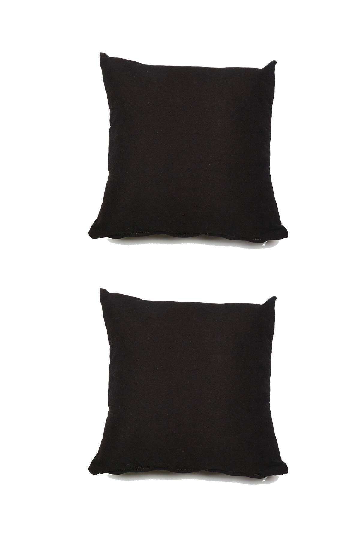 Royaleks 2 Adet Süet Kırlent Minder Kılıfı 40x40cm Siyah