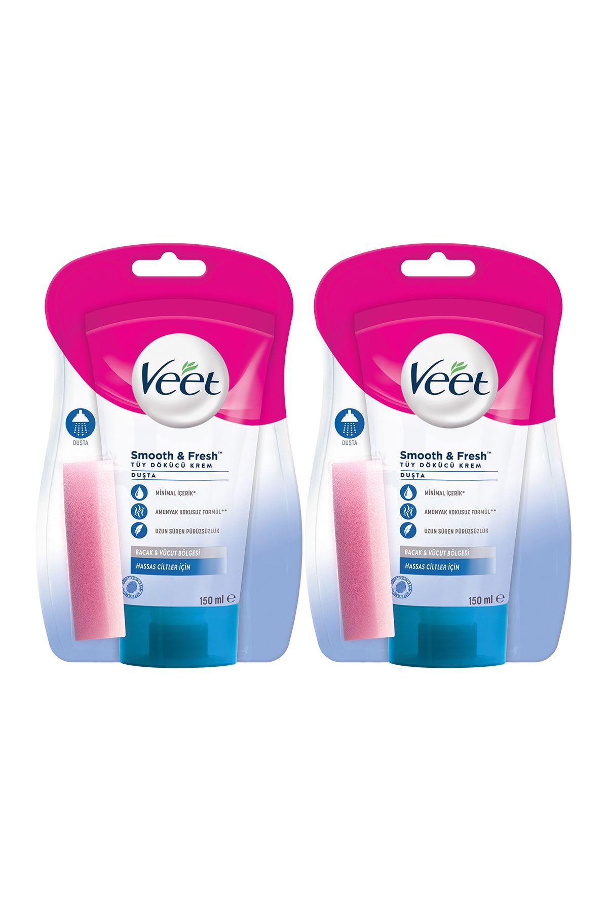 Veet Duşta Tüy Dökücü Krem Bacak & Vücut Bölgesi Hassas Ciltler 150ml X 2