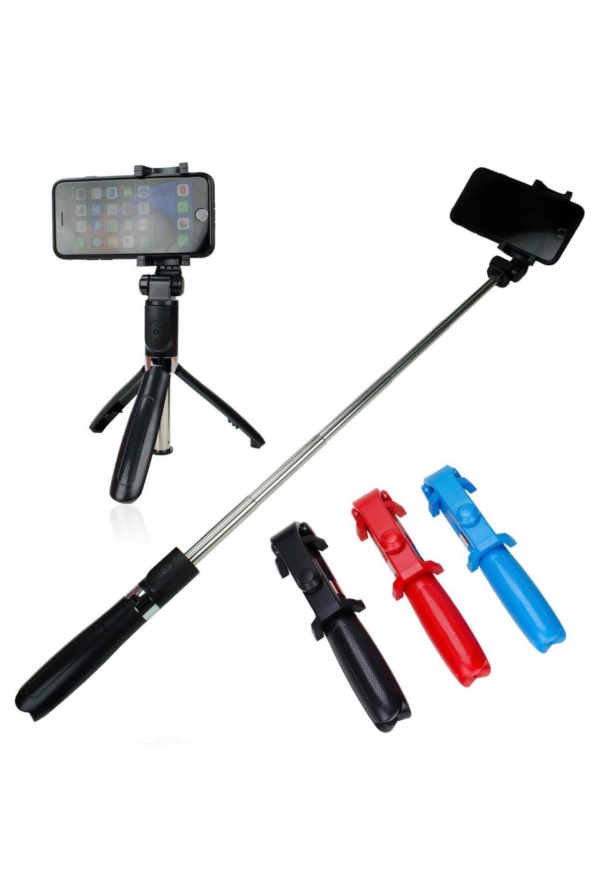 MODAKUBY Selfie Stick L01 Bluetooth Selfie Çubuğu Tripod Siyah