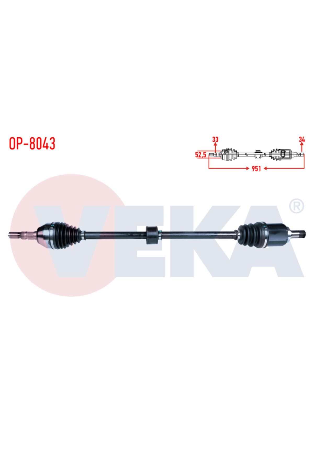 ÖZGÜÇYEDEK Komple Aks Sag On Opel Astra J 1.4 T - 1.6i A-t Uzunluk 951mm 2009-2016