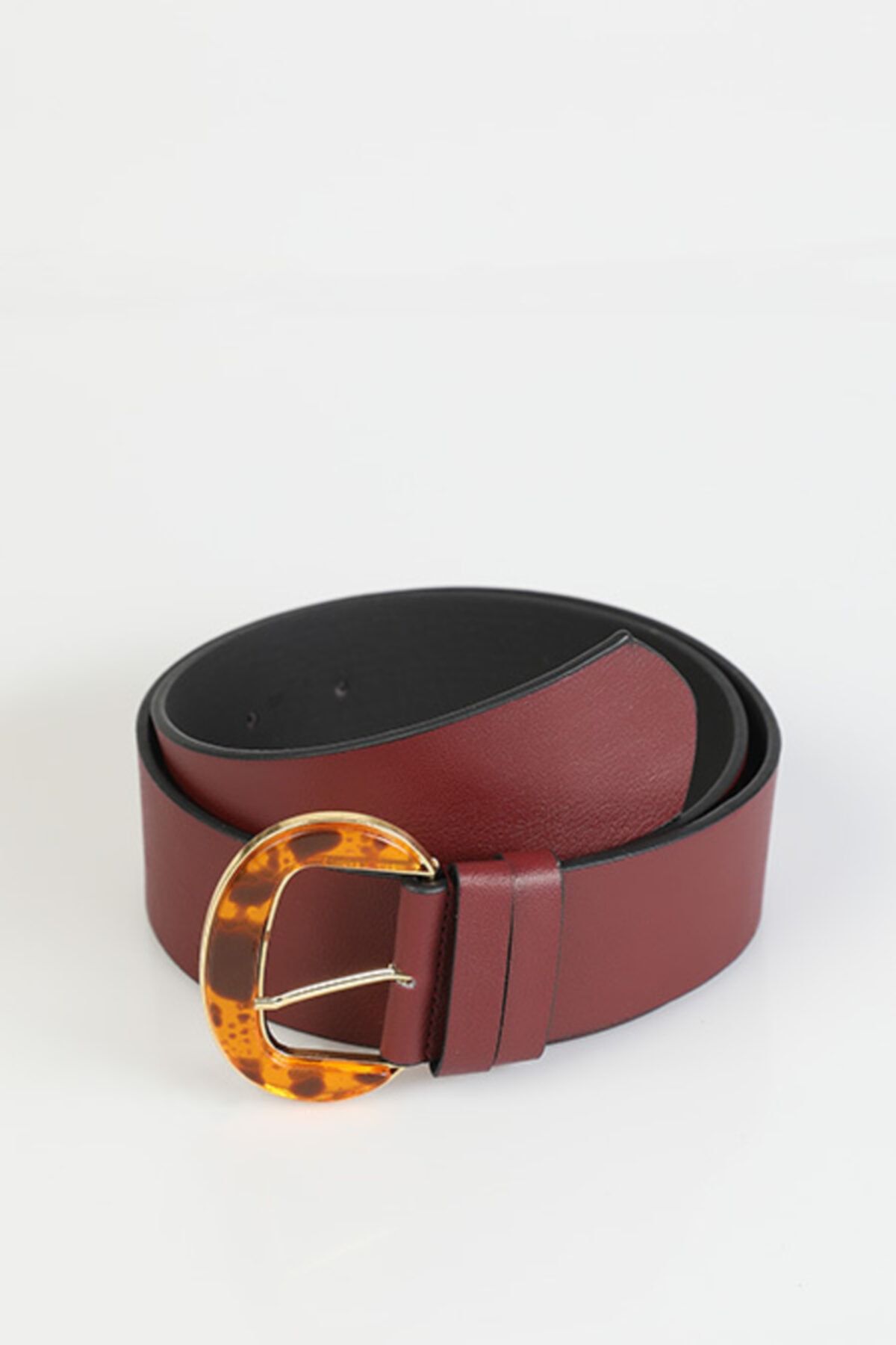 Stone Design Bracelet Bordo Leopar Kemer - 100 Cm