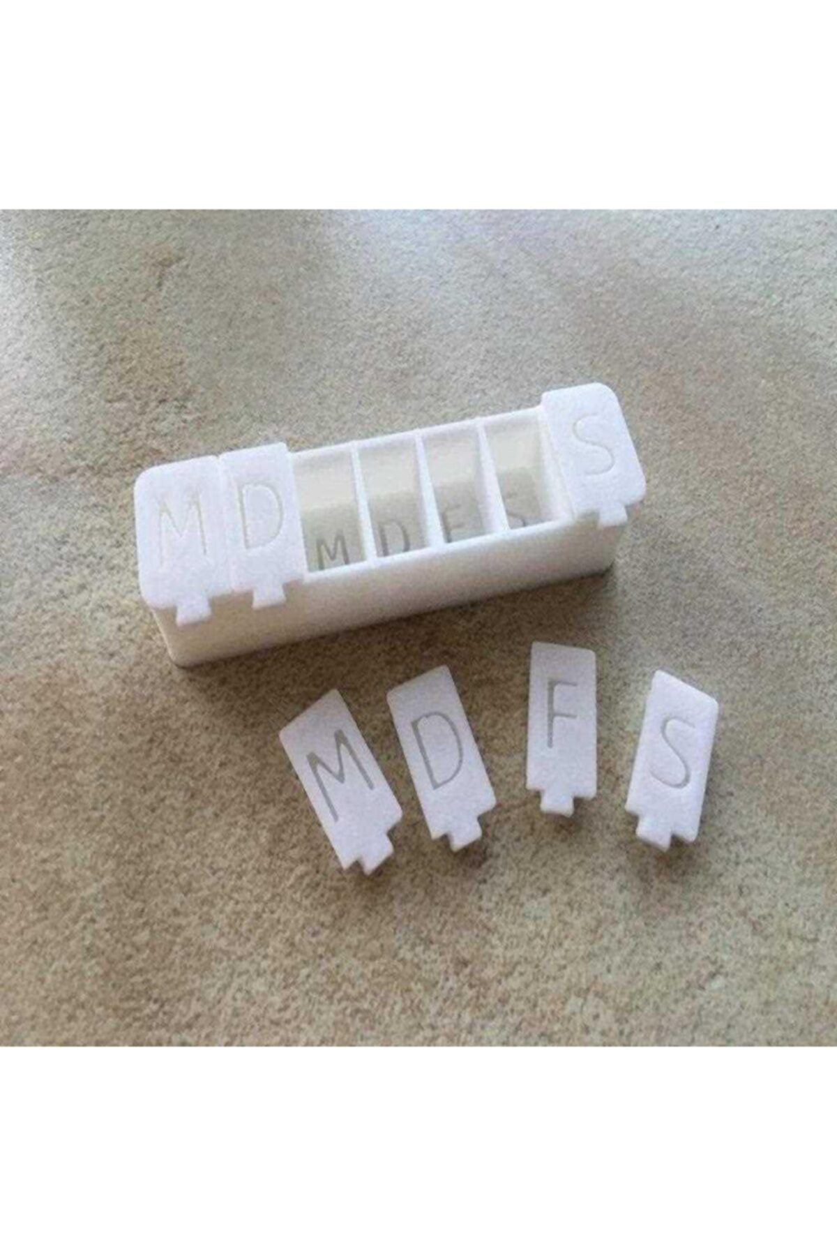 BCA Günlük Hap Box Kutusu Gözlü Mini Organik Plastikten Tutucu Beyaz