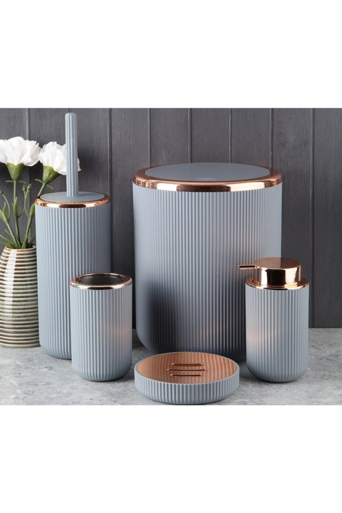 Perotti Lısbone Rosegold 5 Parça Banyo Takımı Gri 13168