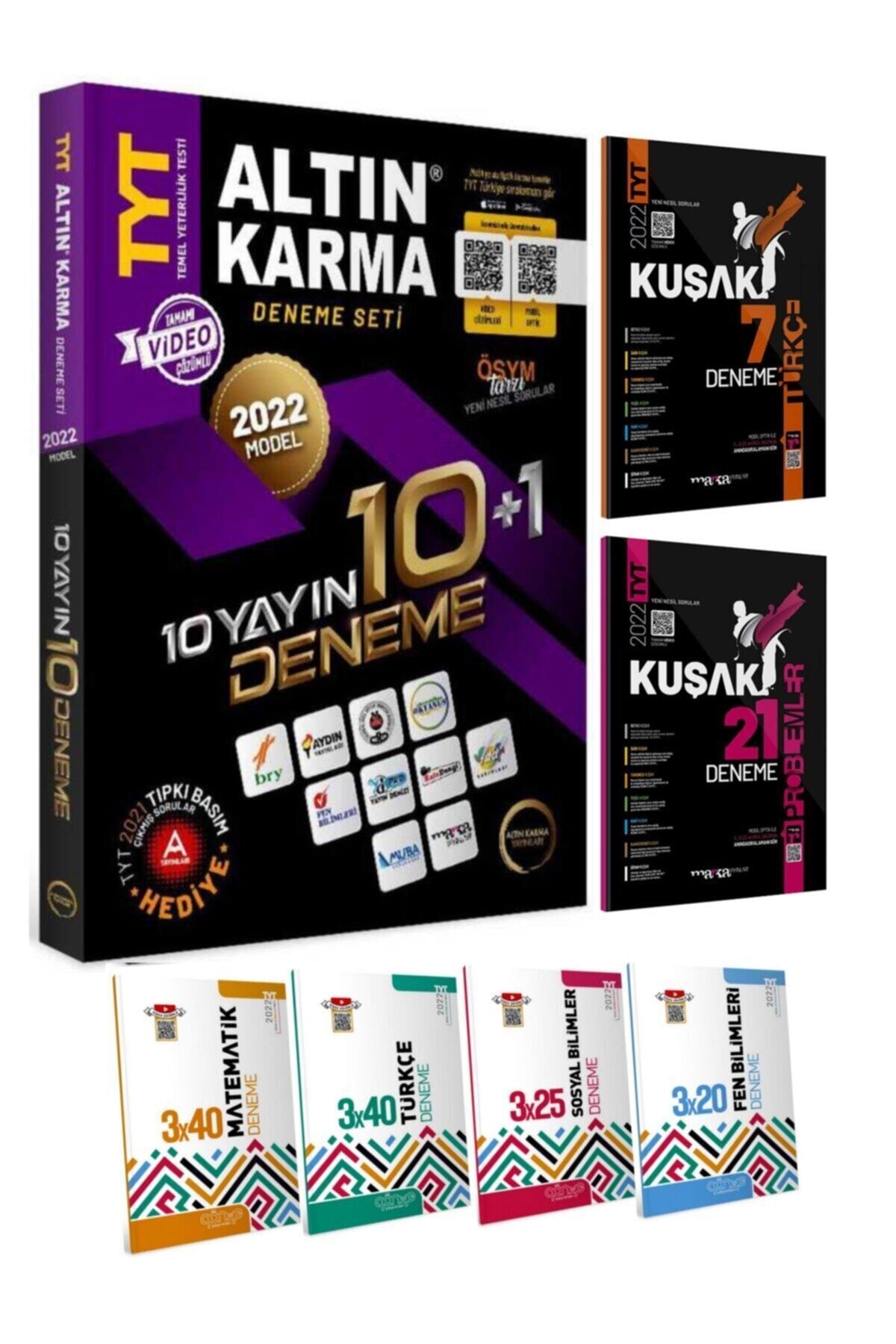 Altın Karma Yayınları 2022 Tyt 10 Farklı Yayın 10+1 Denemesi Seti + Paragraf Dil Bilgisi Kuşak Deneme