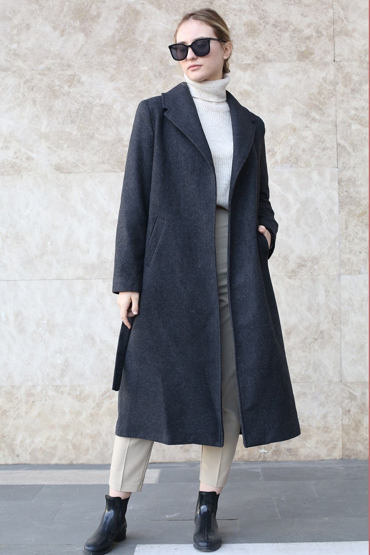 Madmext Mad Girls Füme Uzun Kadın Kaban Mg1335