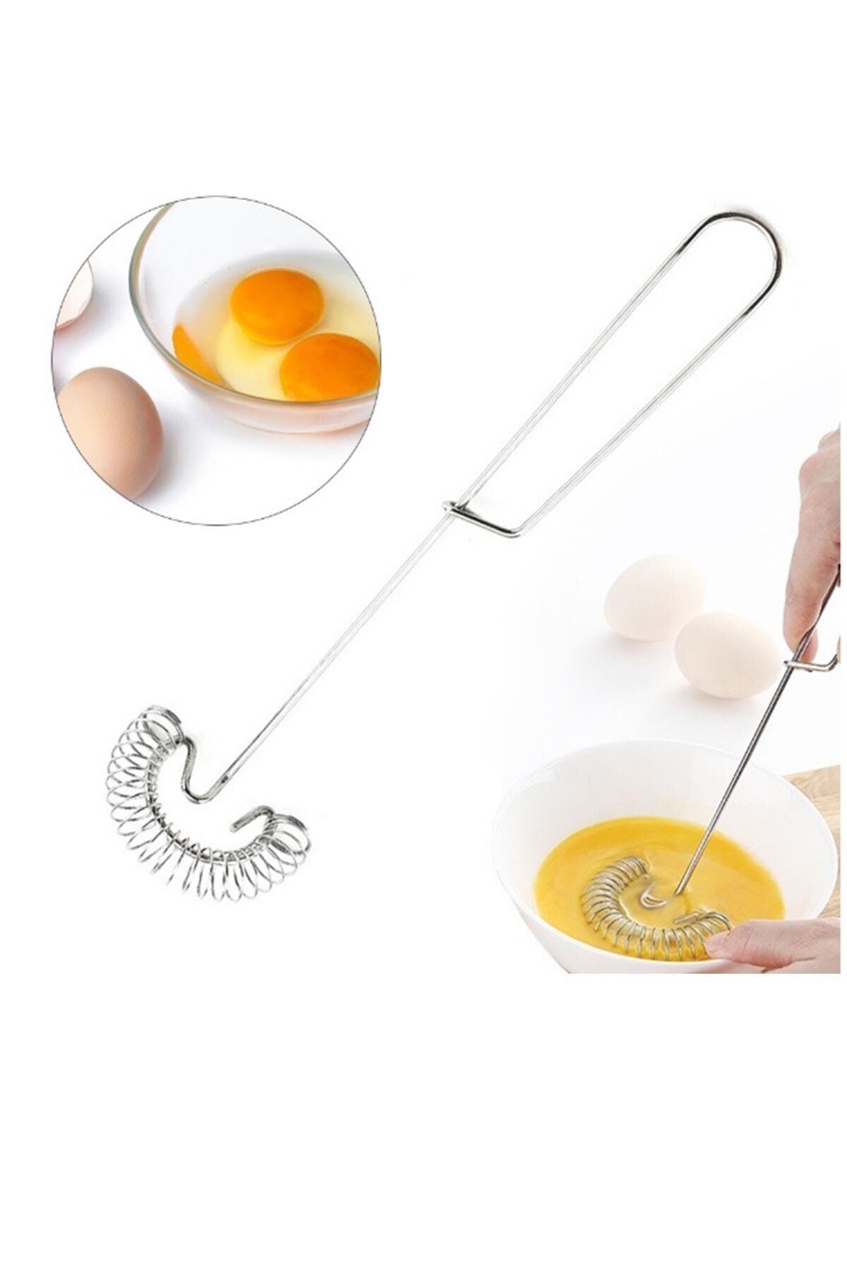 Kitchen Beauty Yaylı Yumurta Çırpıcı Metal Yeni Model Mikser Krem Sos Karıştırıcı Saplı