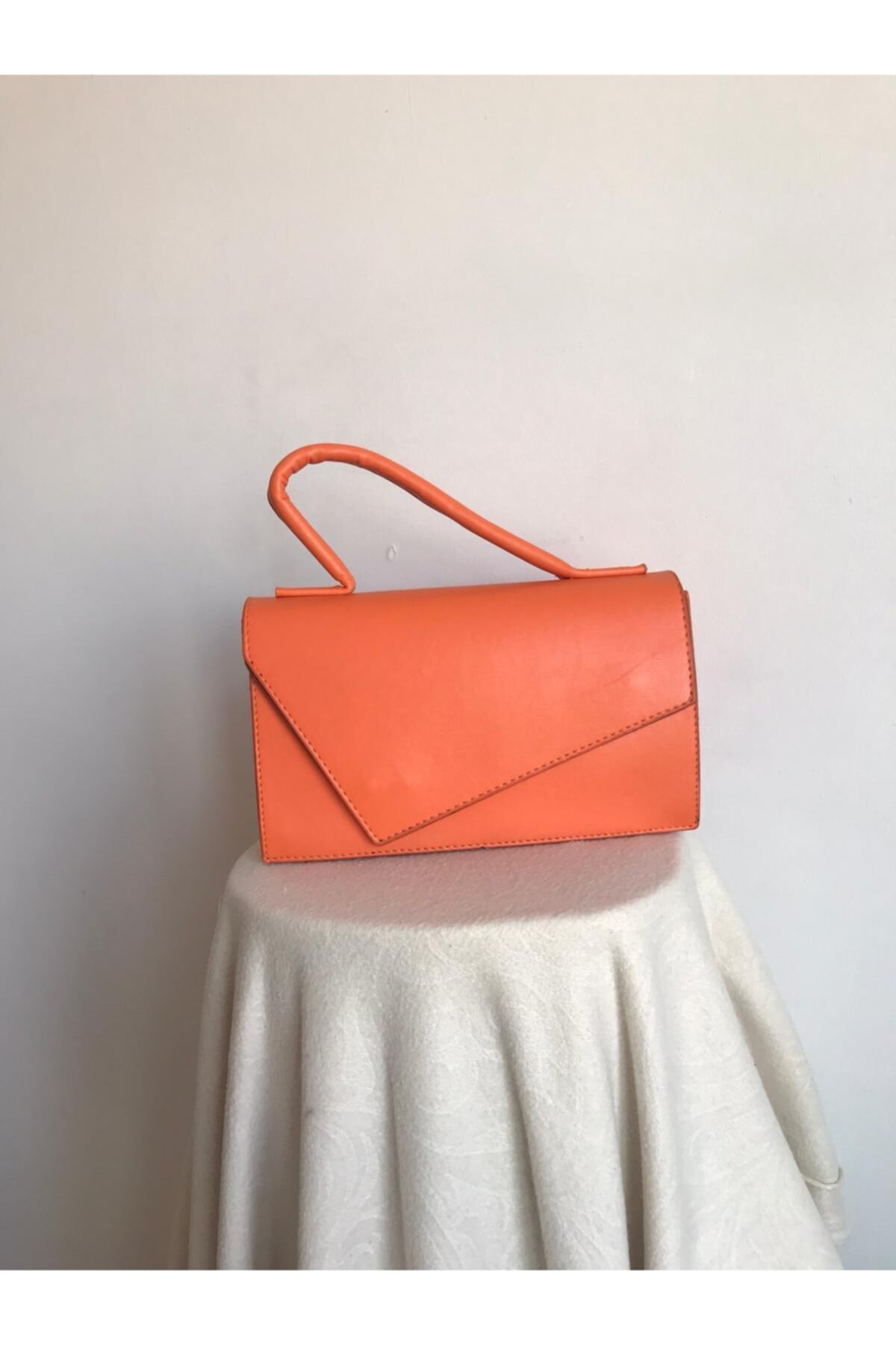 Ceila Collection Turuncu Asimetrik Detay Askılı El Omuz Çantası